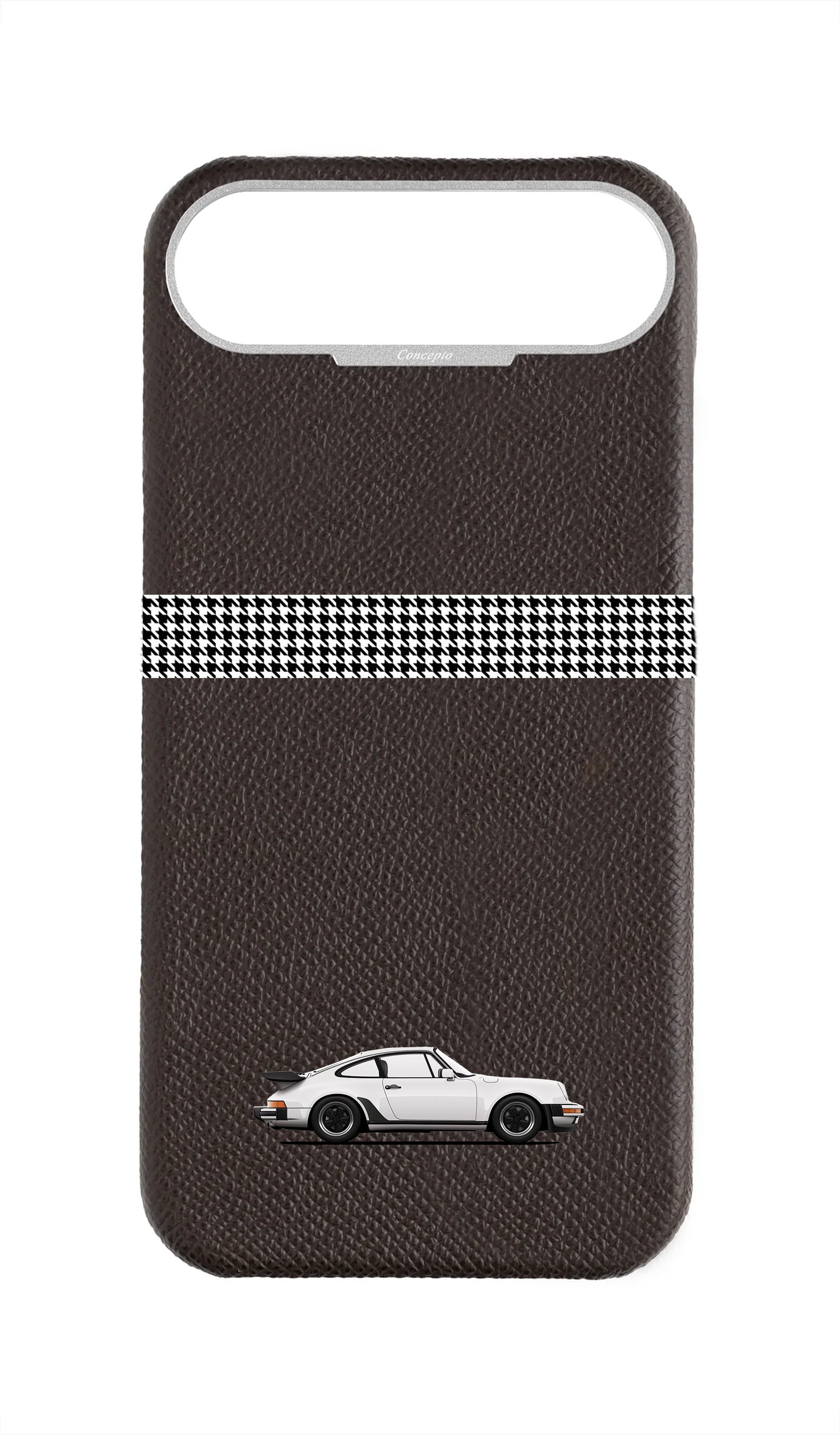 Brown Strapless Epsom Case - Retro Sport Design