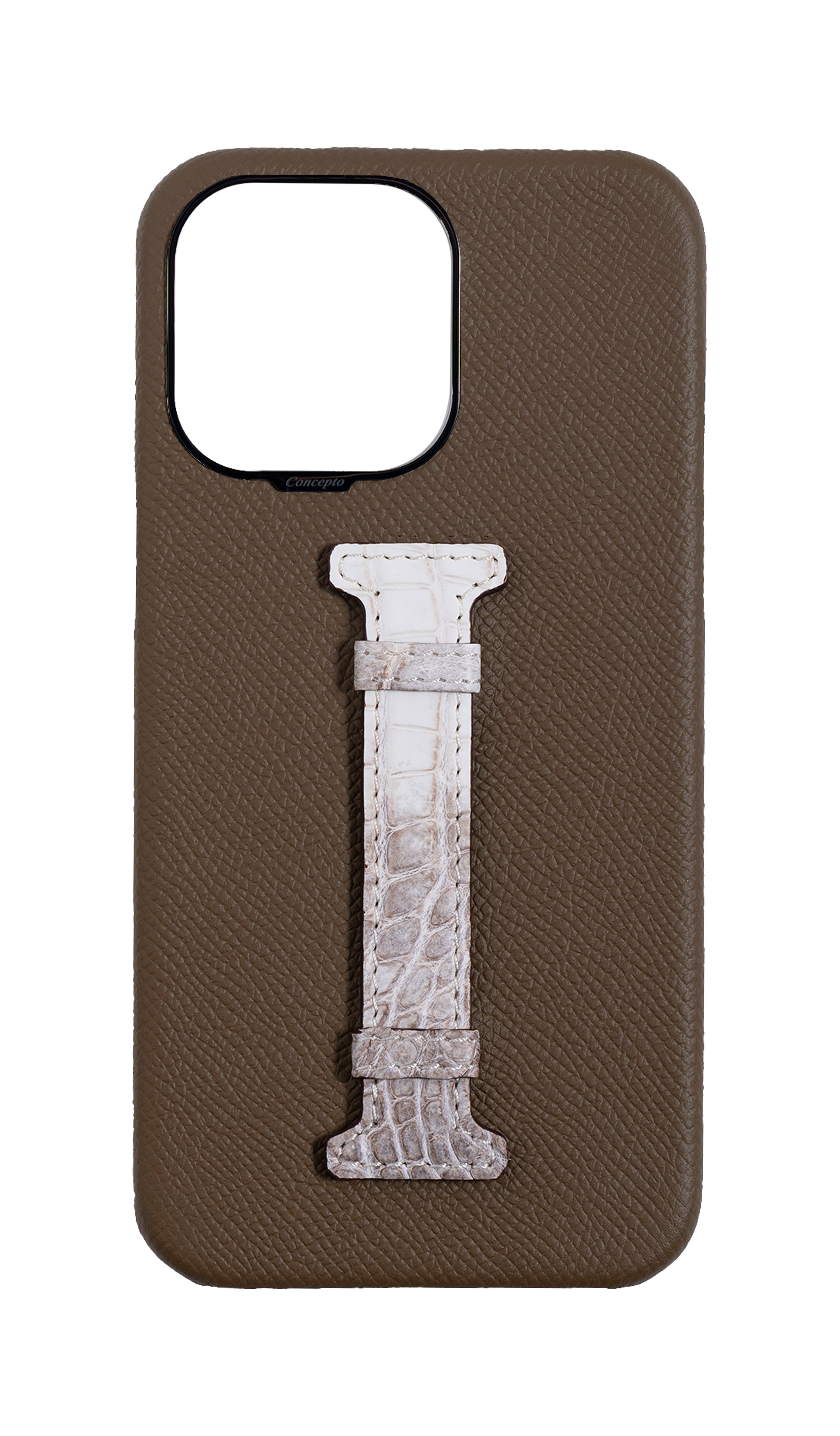 Taupe Himalayan Exotic Crocodile Middle Strap Case