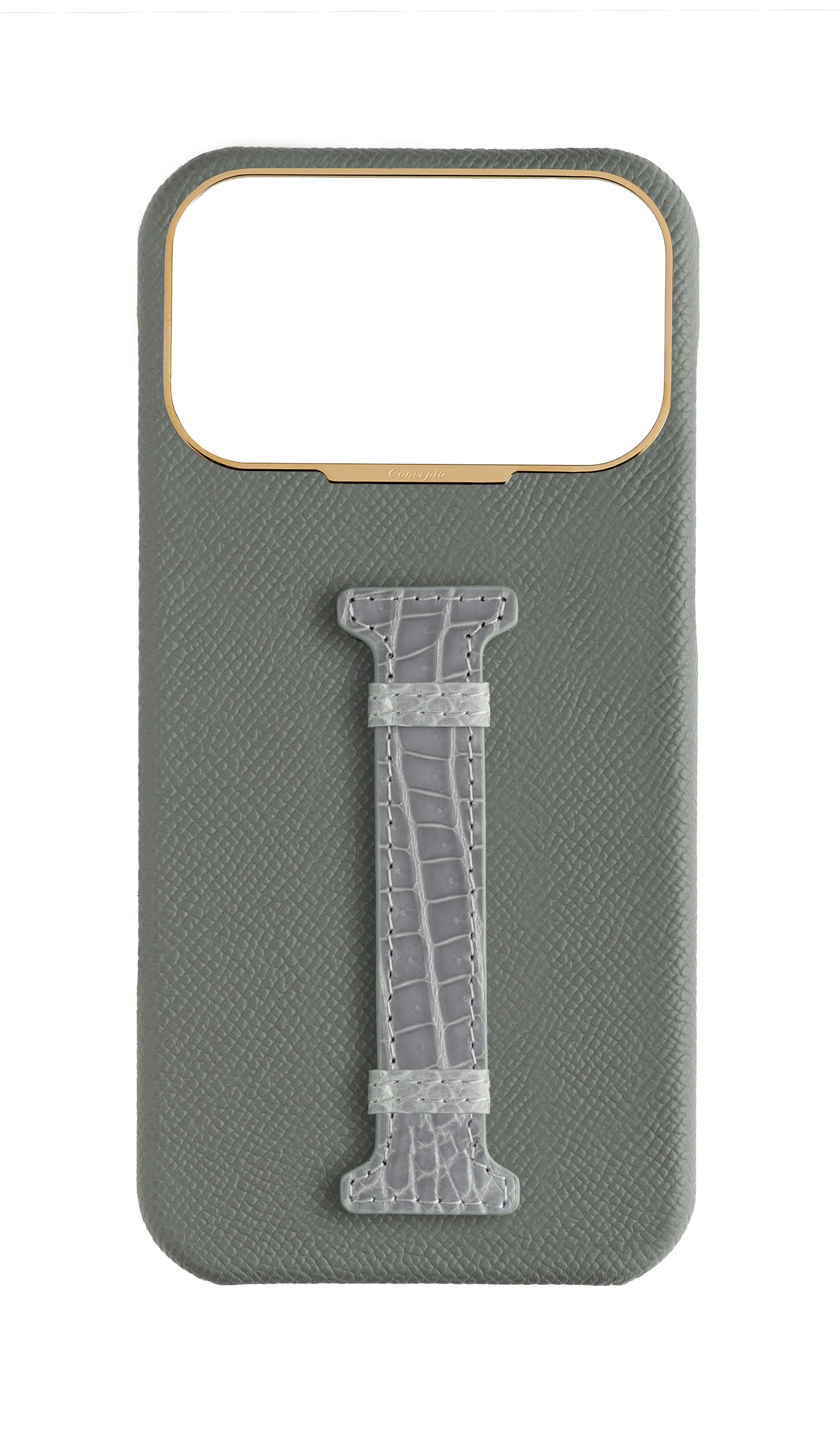 Grey Exotic Crocodile Middle Strap Case