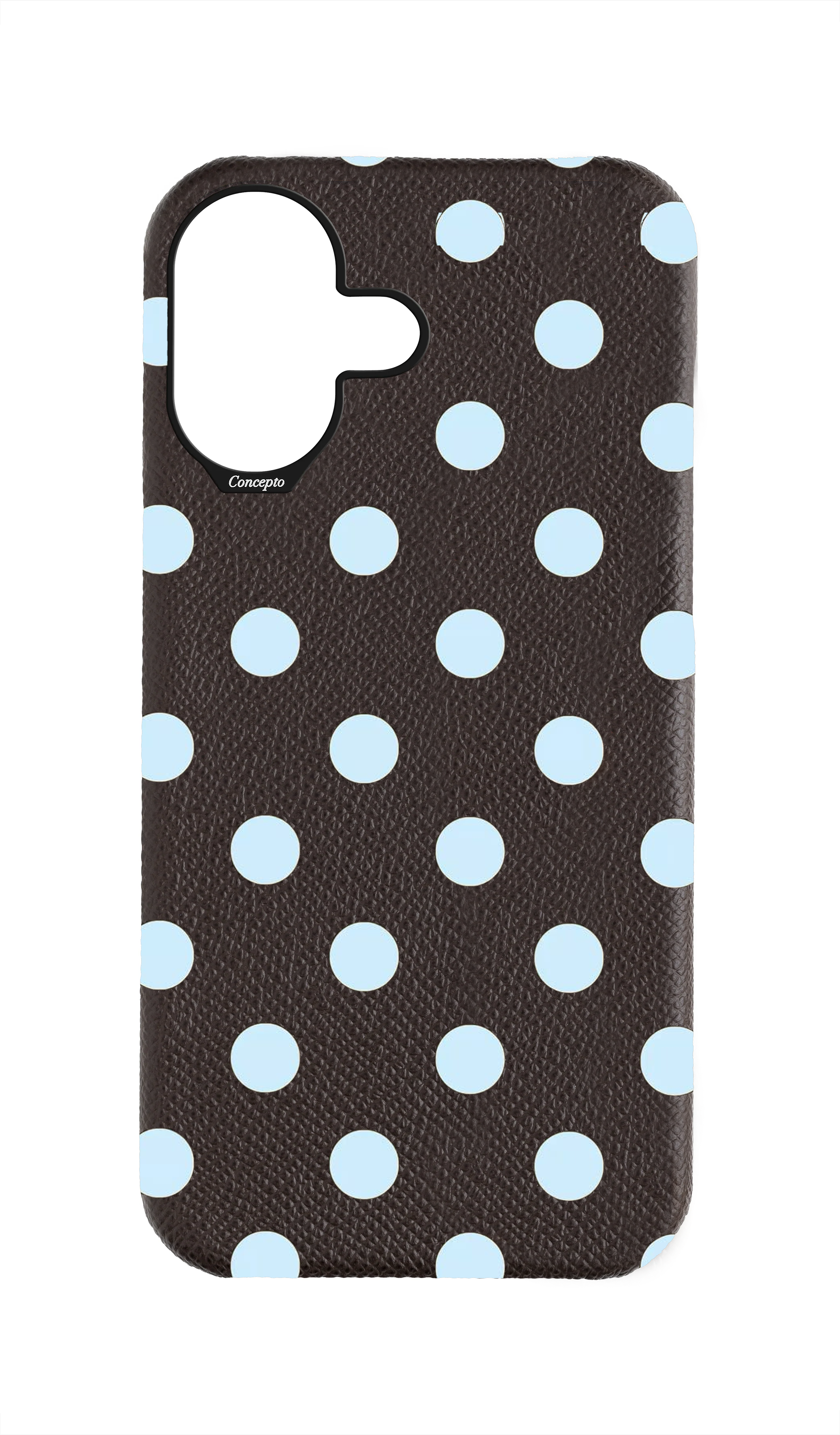 Brown Strapless Epsom Case - Polka Dots