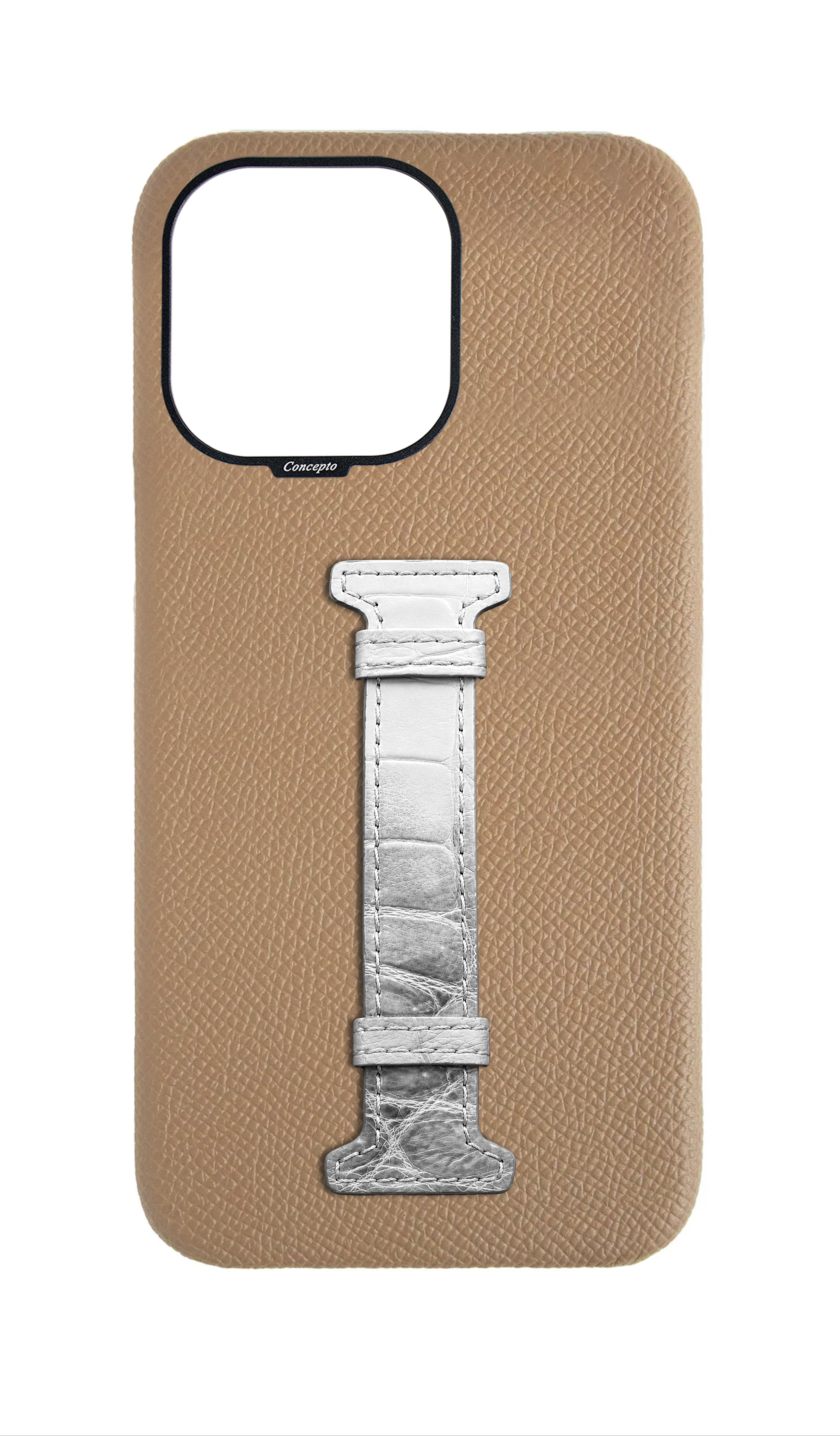 Beige Himalayan Exotic Crocodile Middle Strap Case