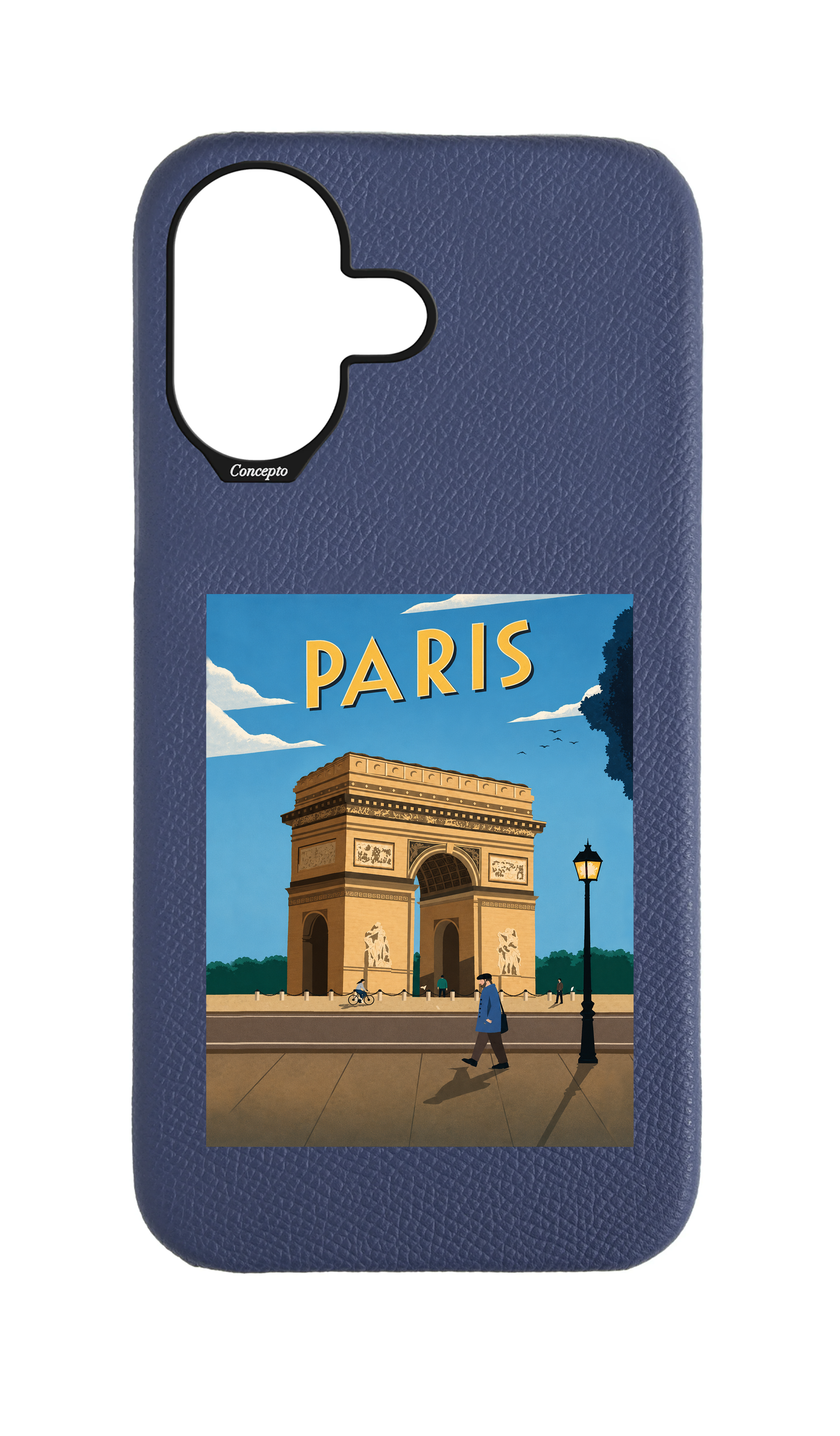 Navy Strapless Epsom Case - Paris