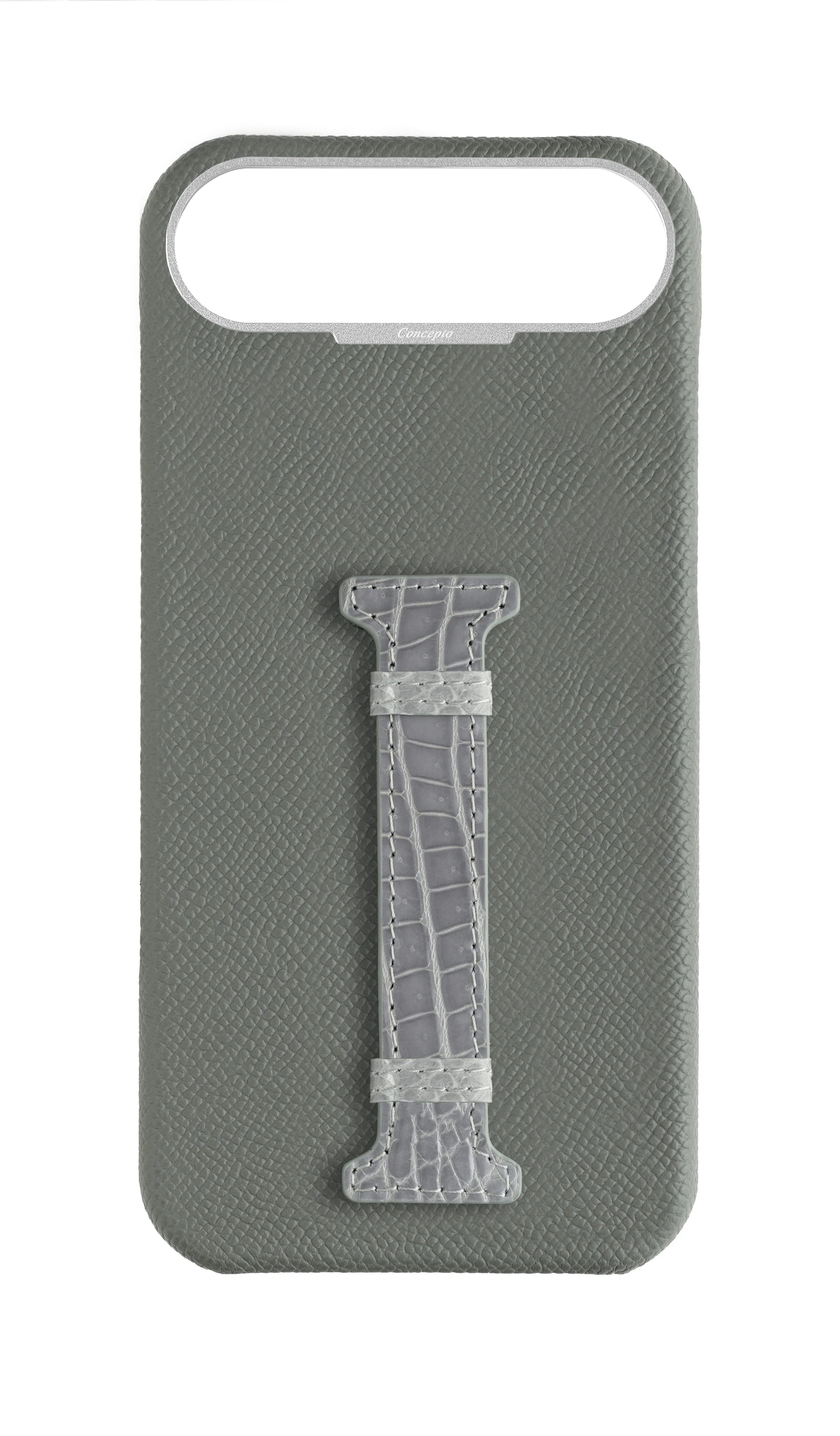 Grey Exotic Crocodile Middle Strap Case
