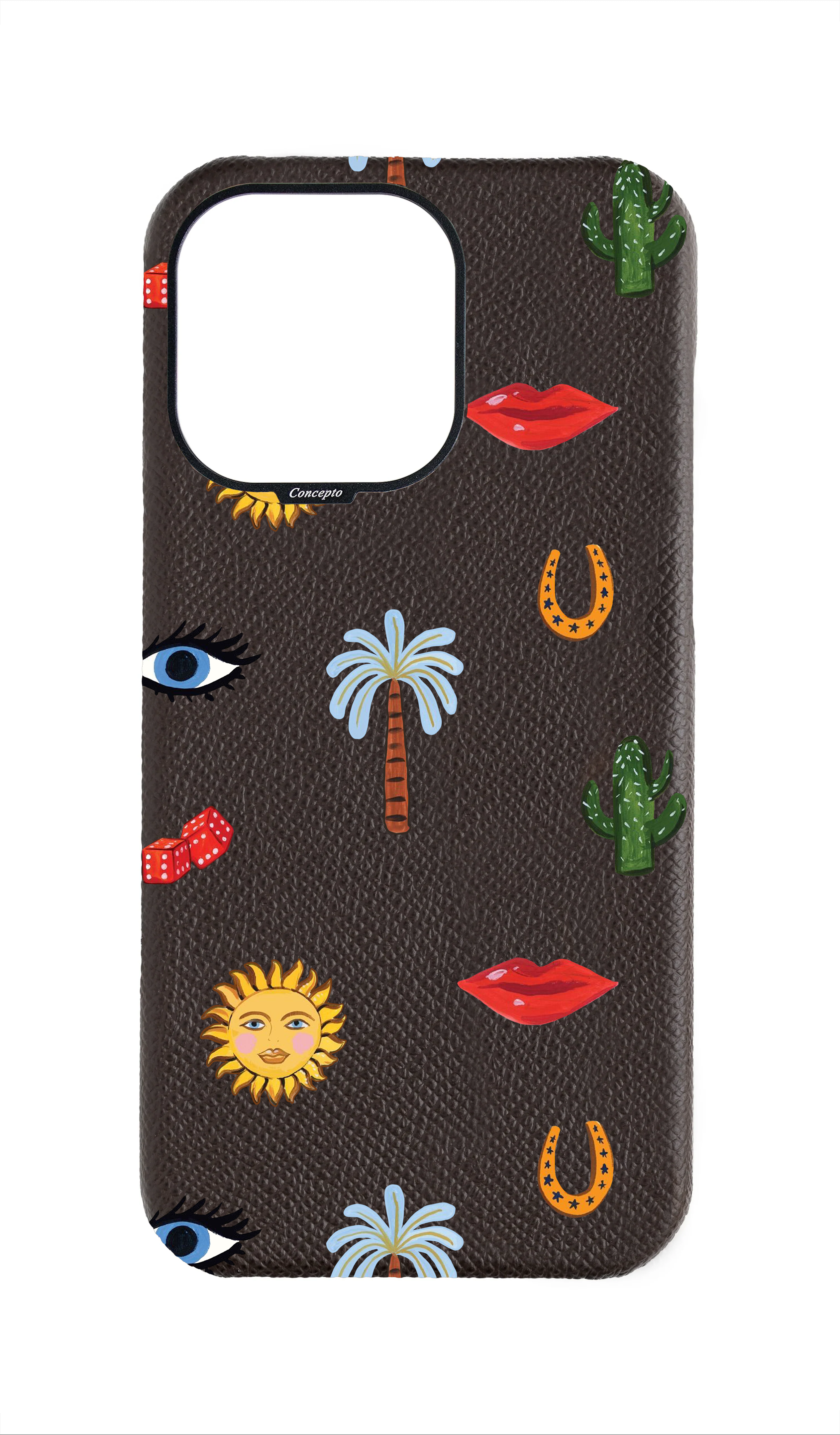 Brown Strapless Epsom Case - Lucky You