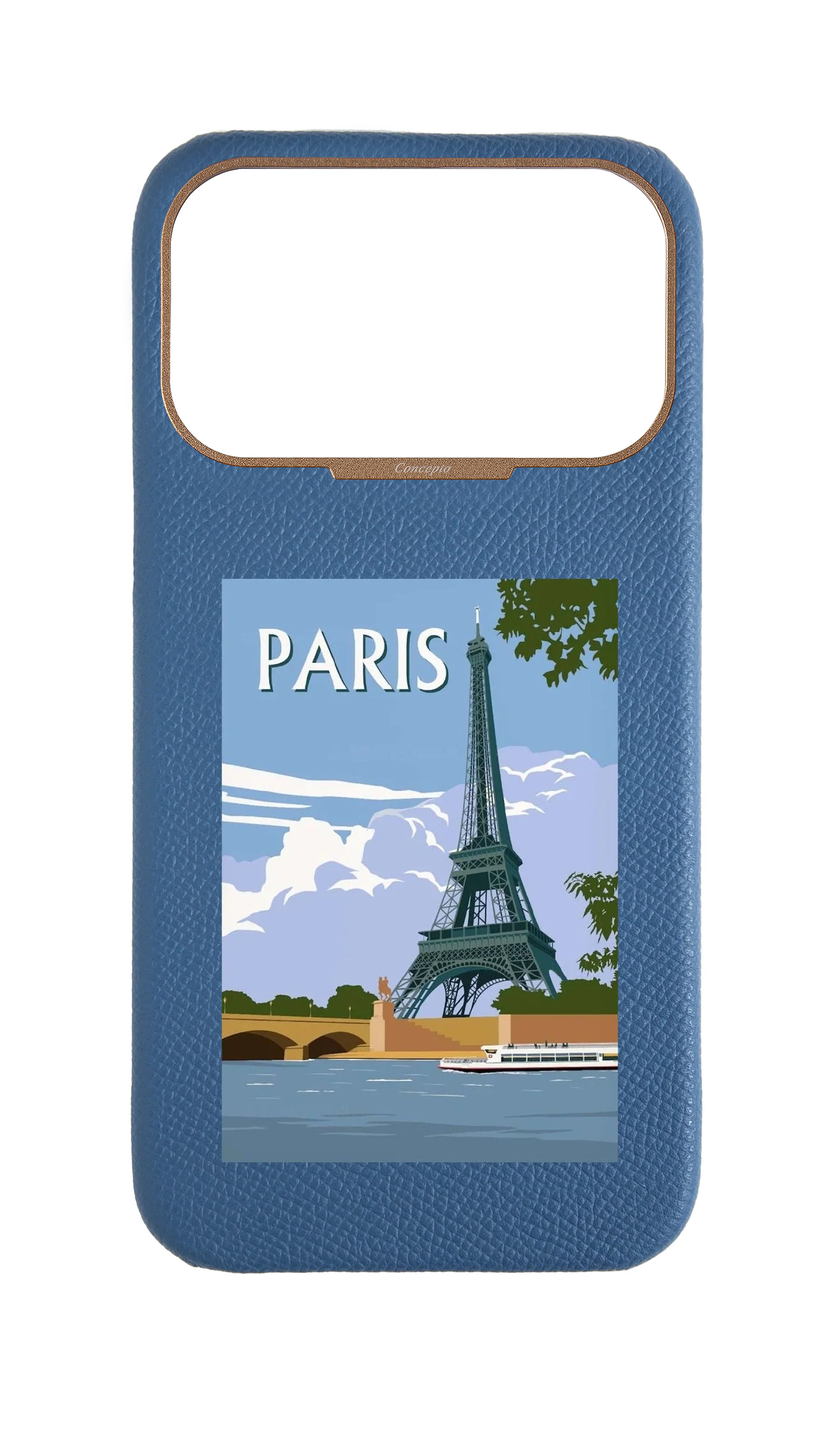 Navy Strapless Epsom Case - Paris