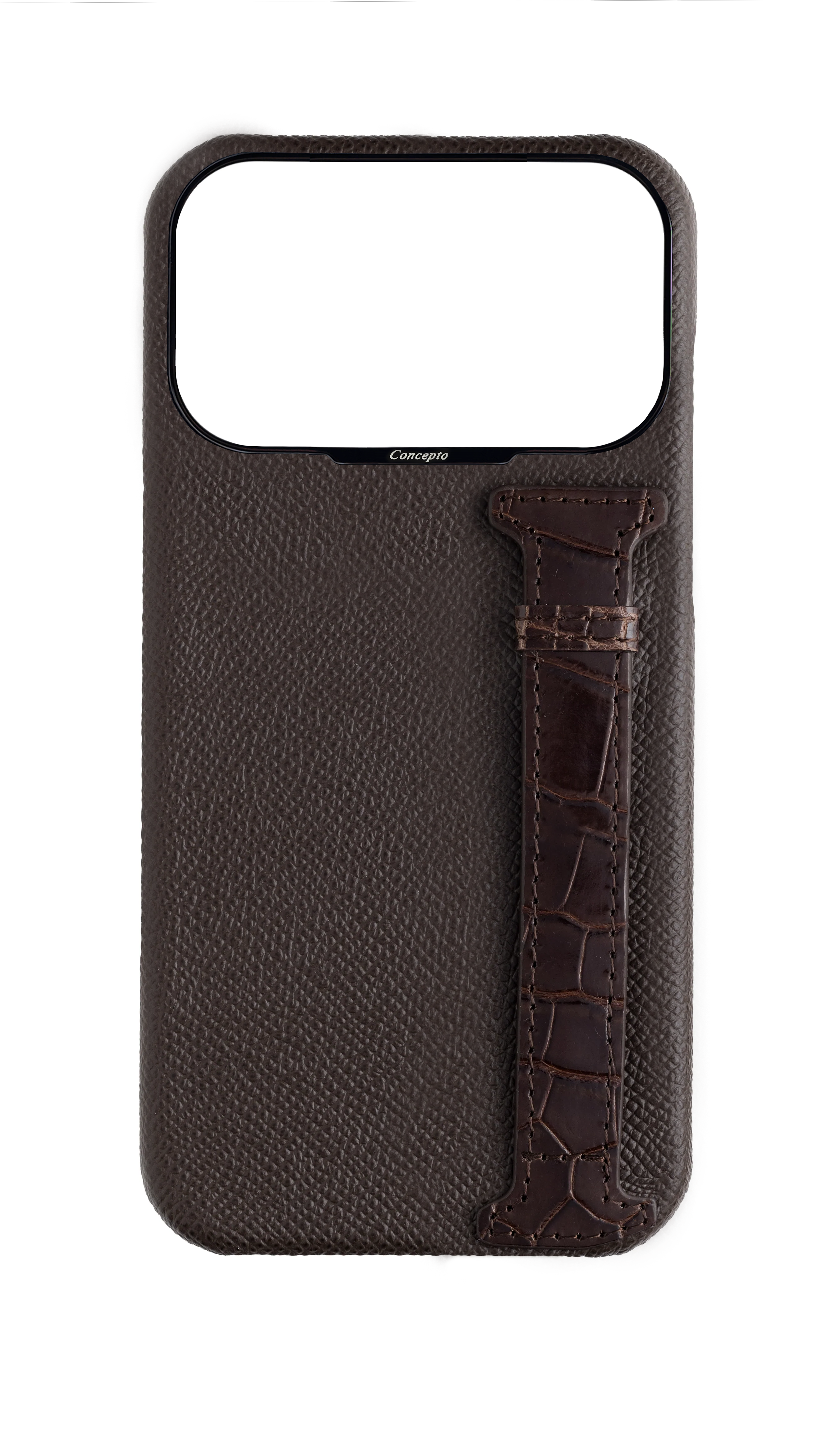 Brown Exotic Crocodile Side Strap Case