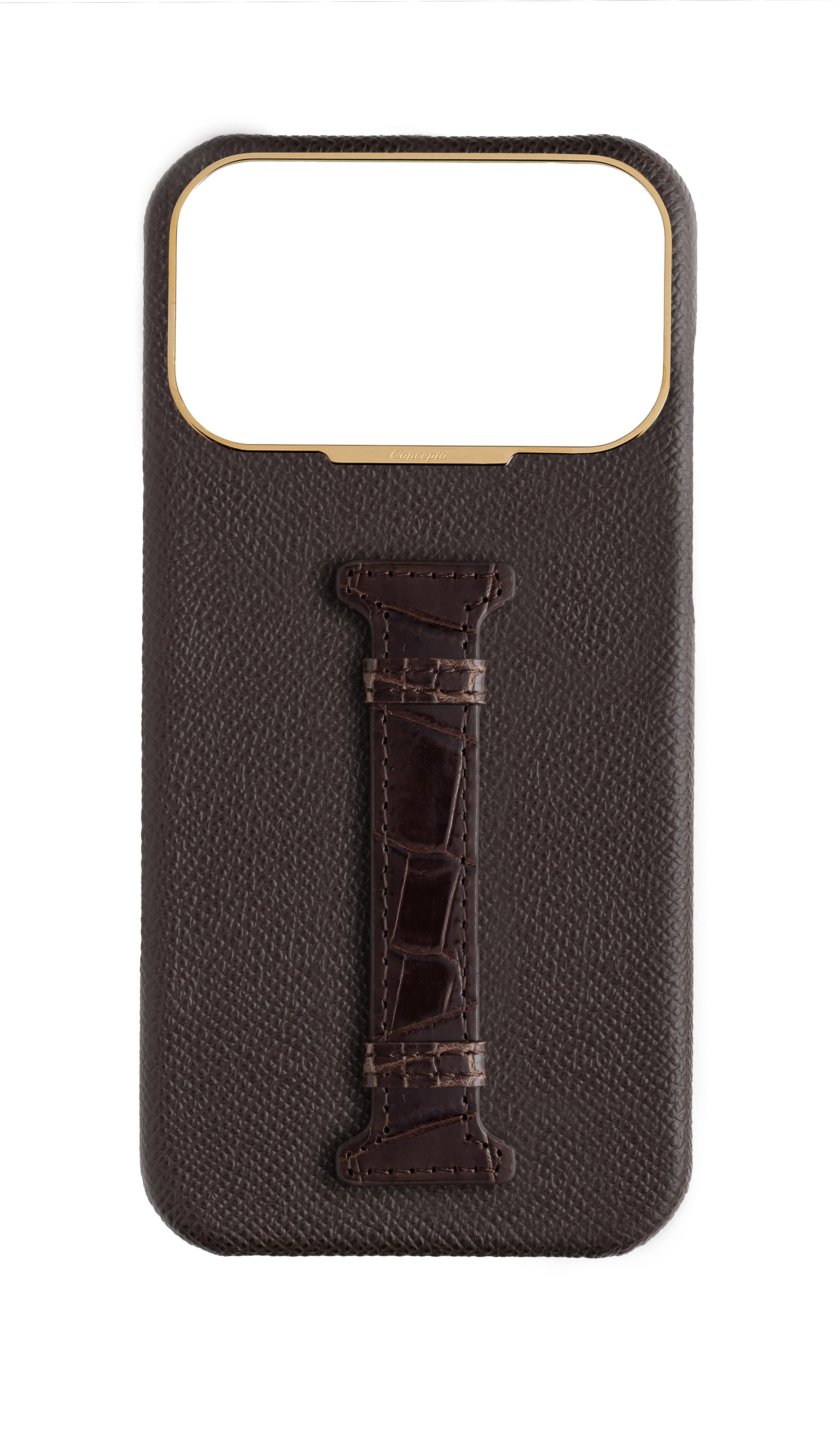 Brown Exotic Crocodile Middle Strap Case