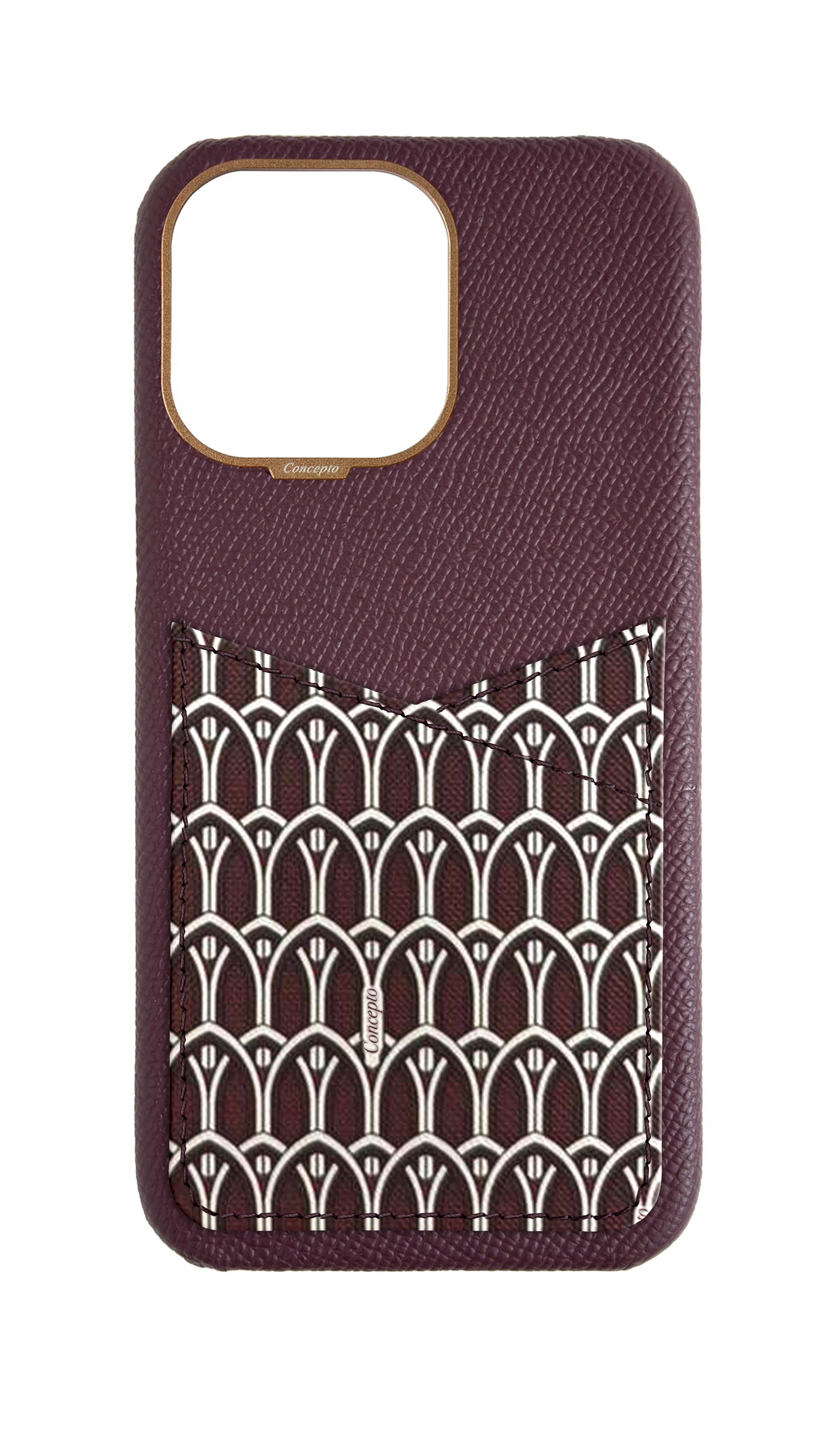 Maroon Monogram Pocket Case