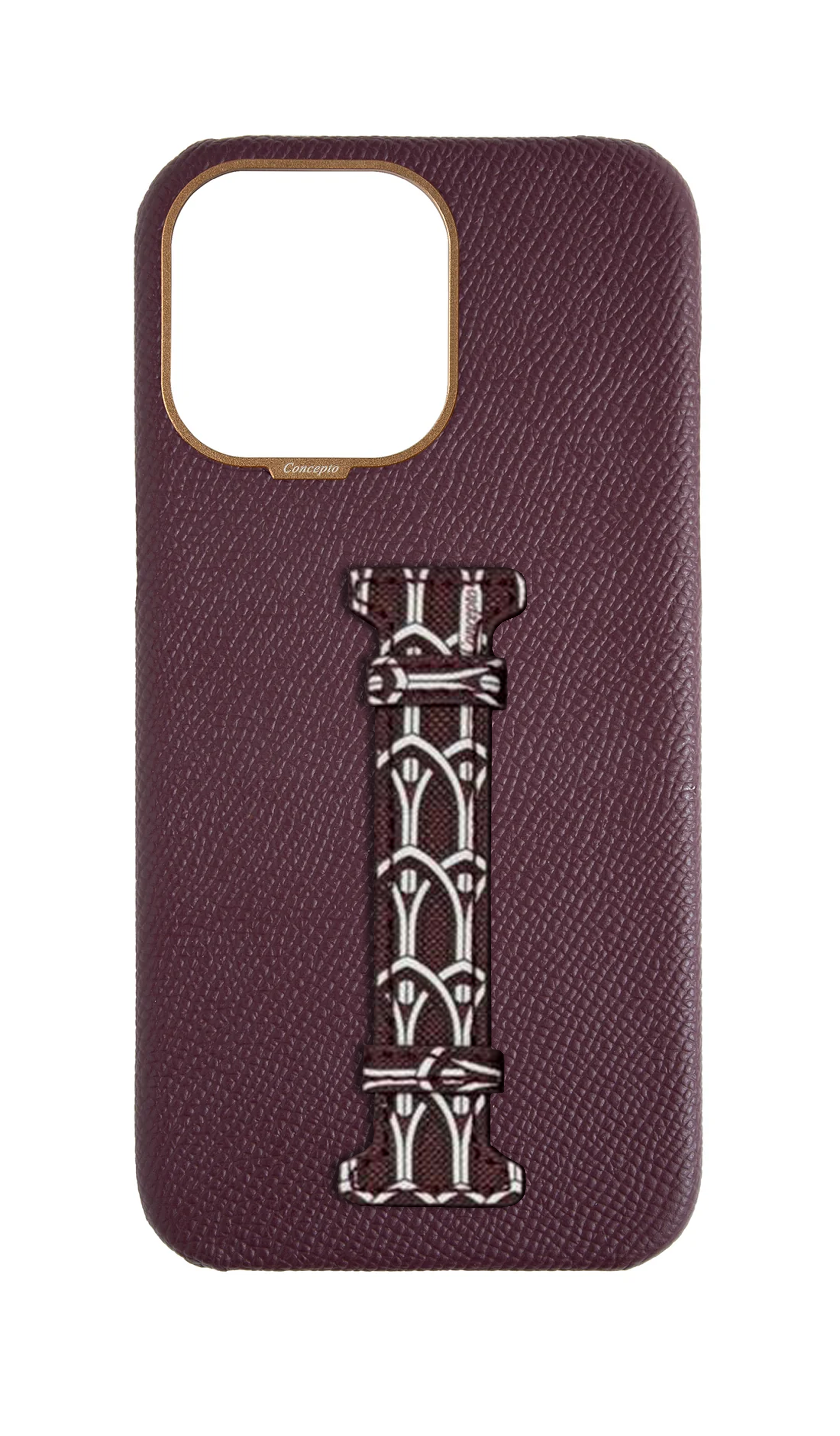 Maroon Monogram Middle Strap Case