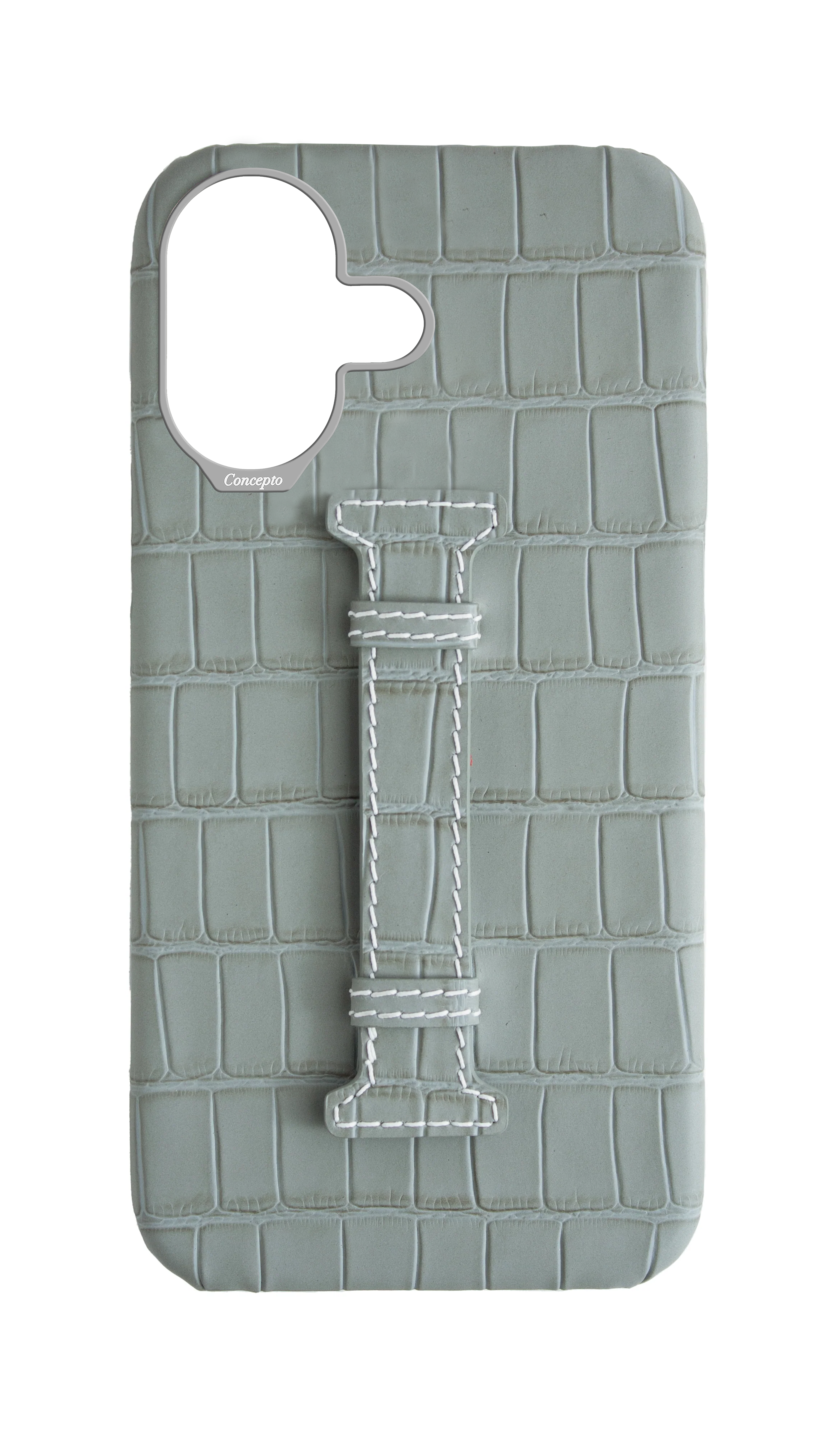 Matte Grey Embossed Crocodile Case