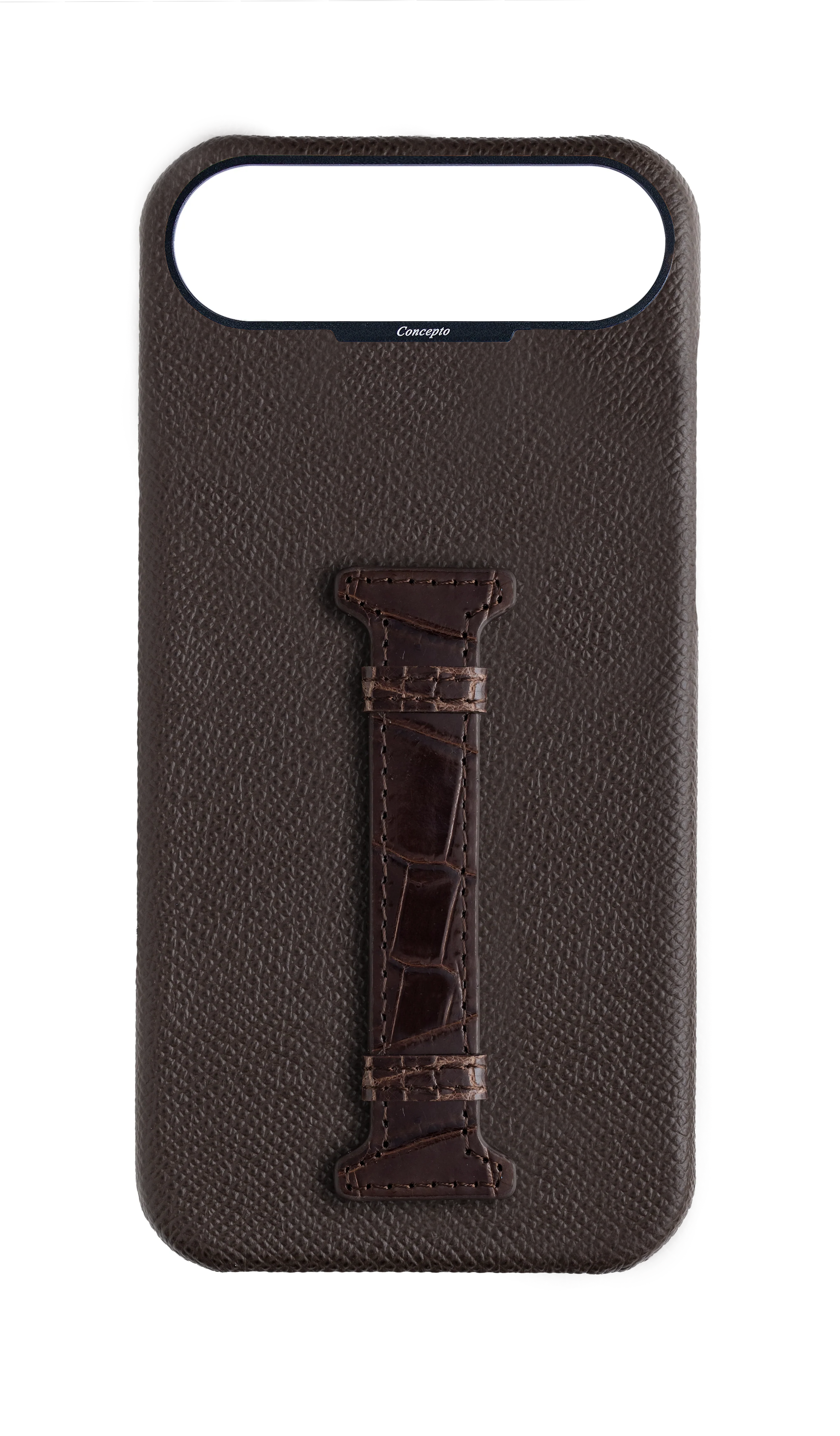 Brown Exotic Crocodile Middle Strap Case