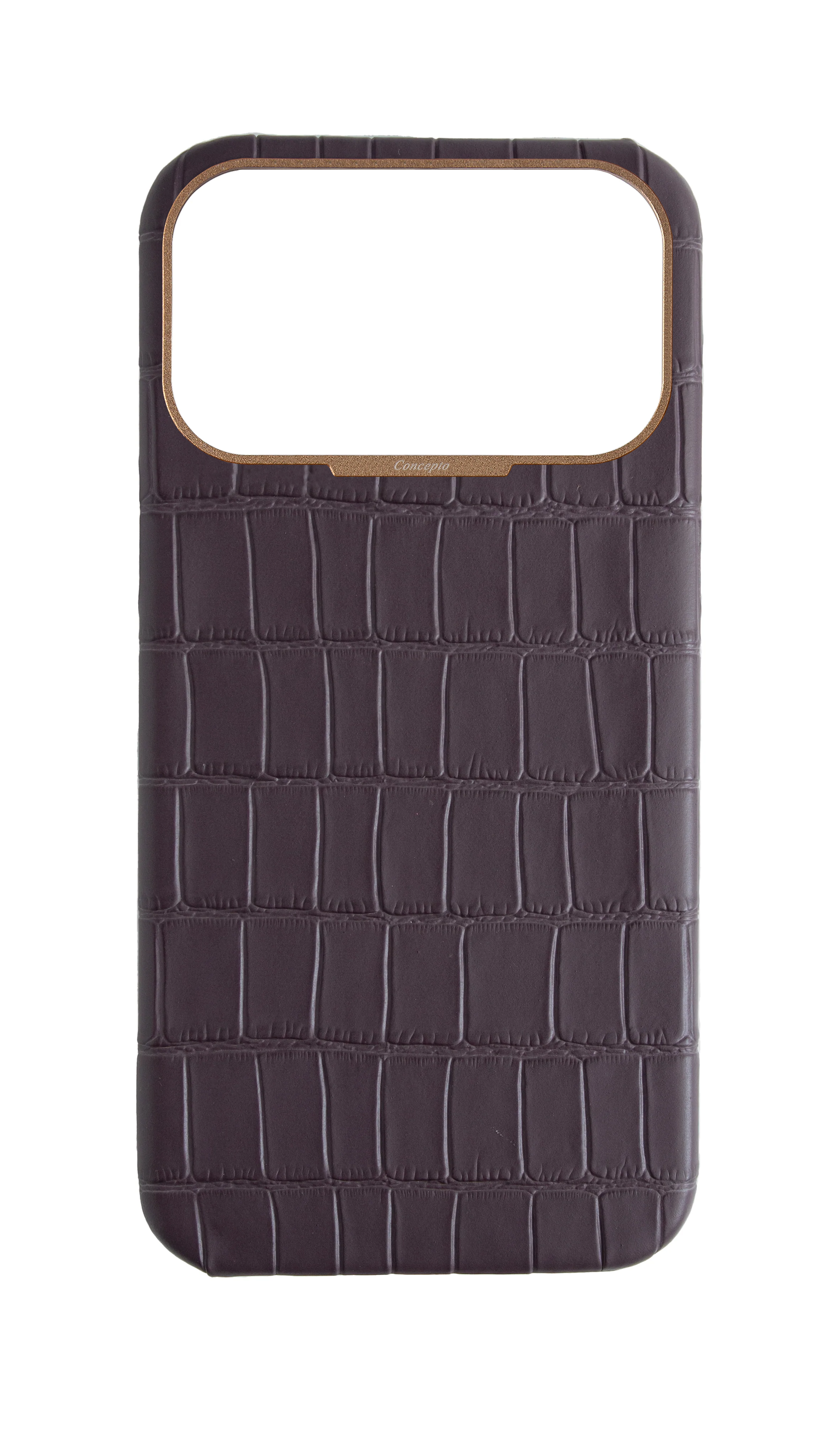 Matte Deep Purple Strapless Embossed Crocodile Case