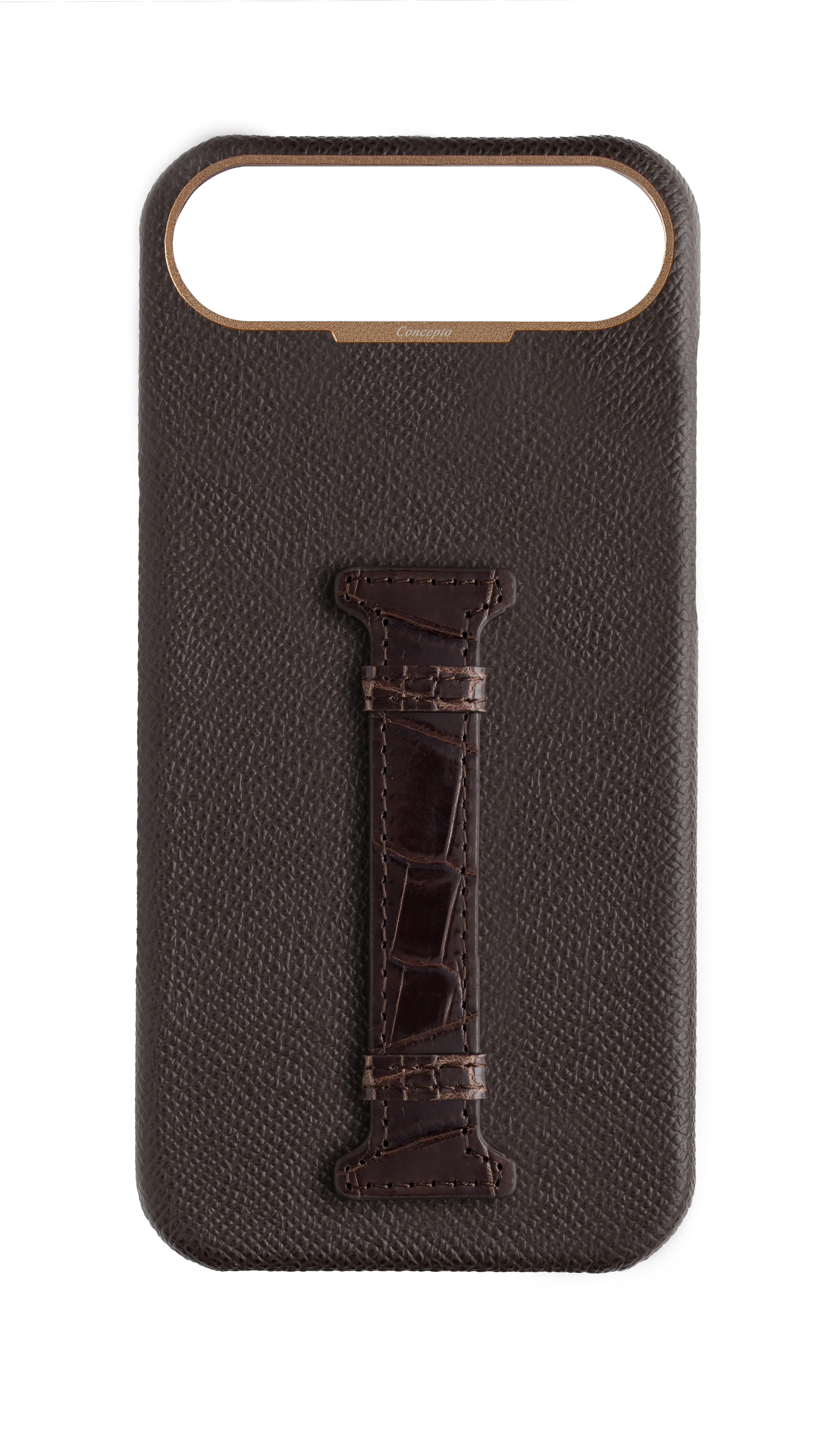 Brown Exotic Crocodile Middle Strap Case