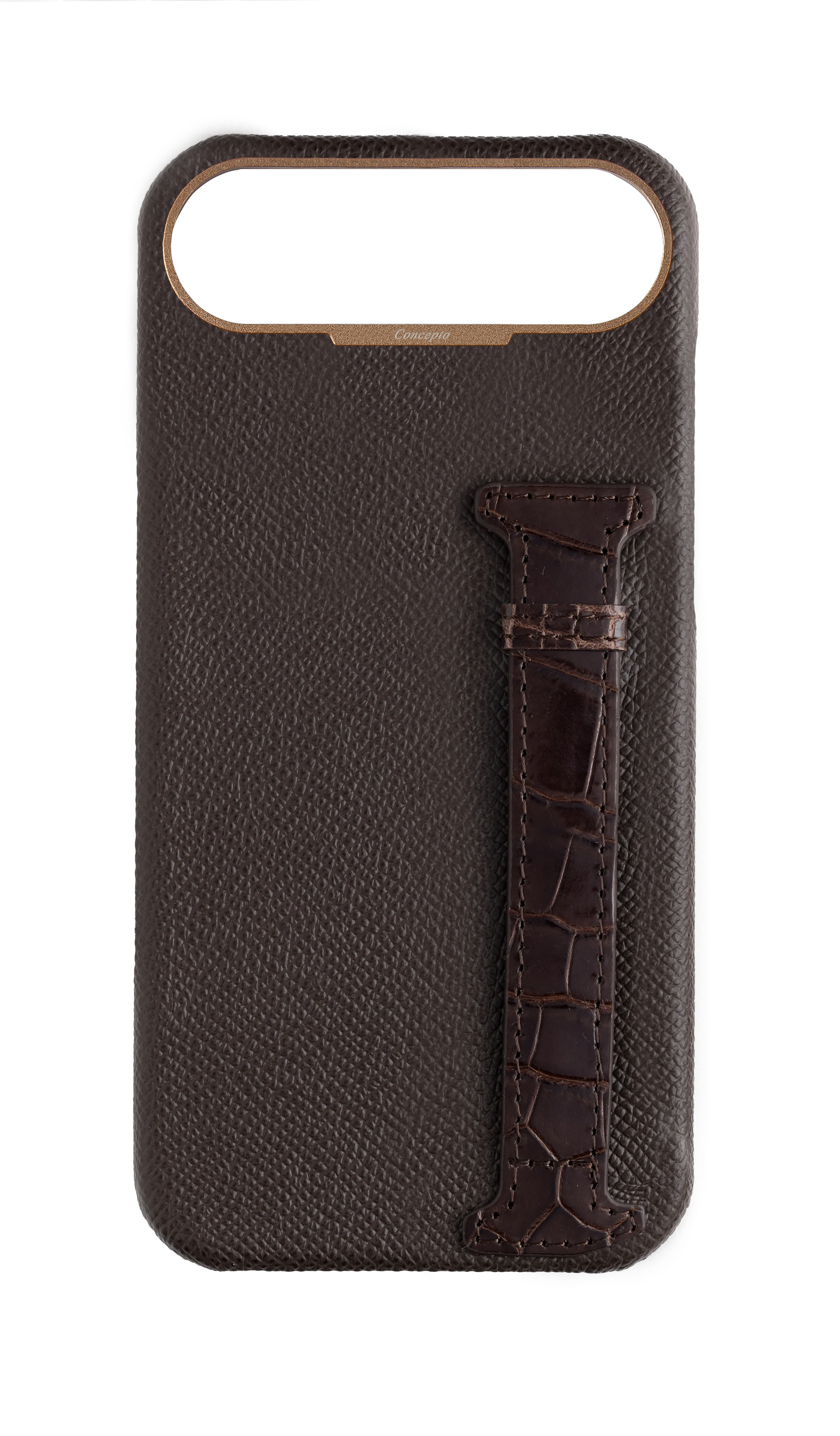 Brown Exotic Crocodile Side Strap Case