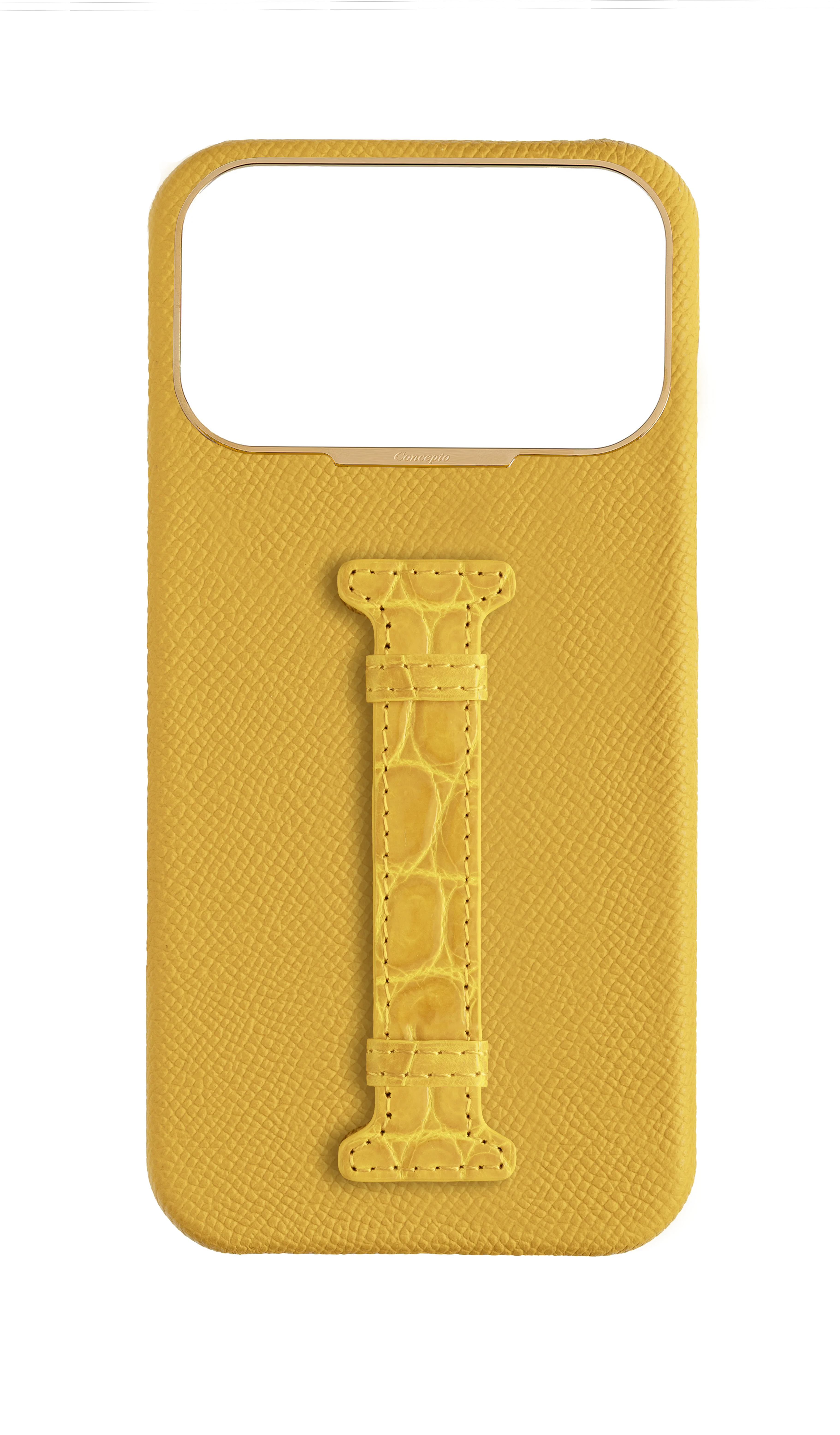 Yellow Exotic Crocodile Middle Strap Case