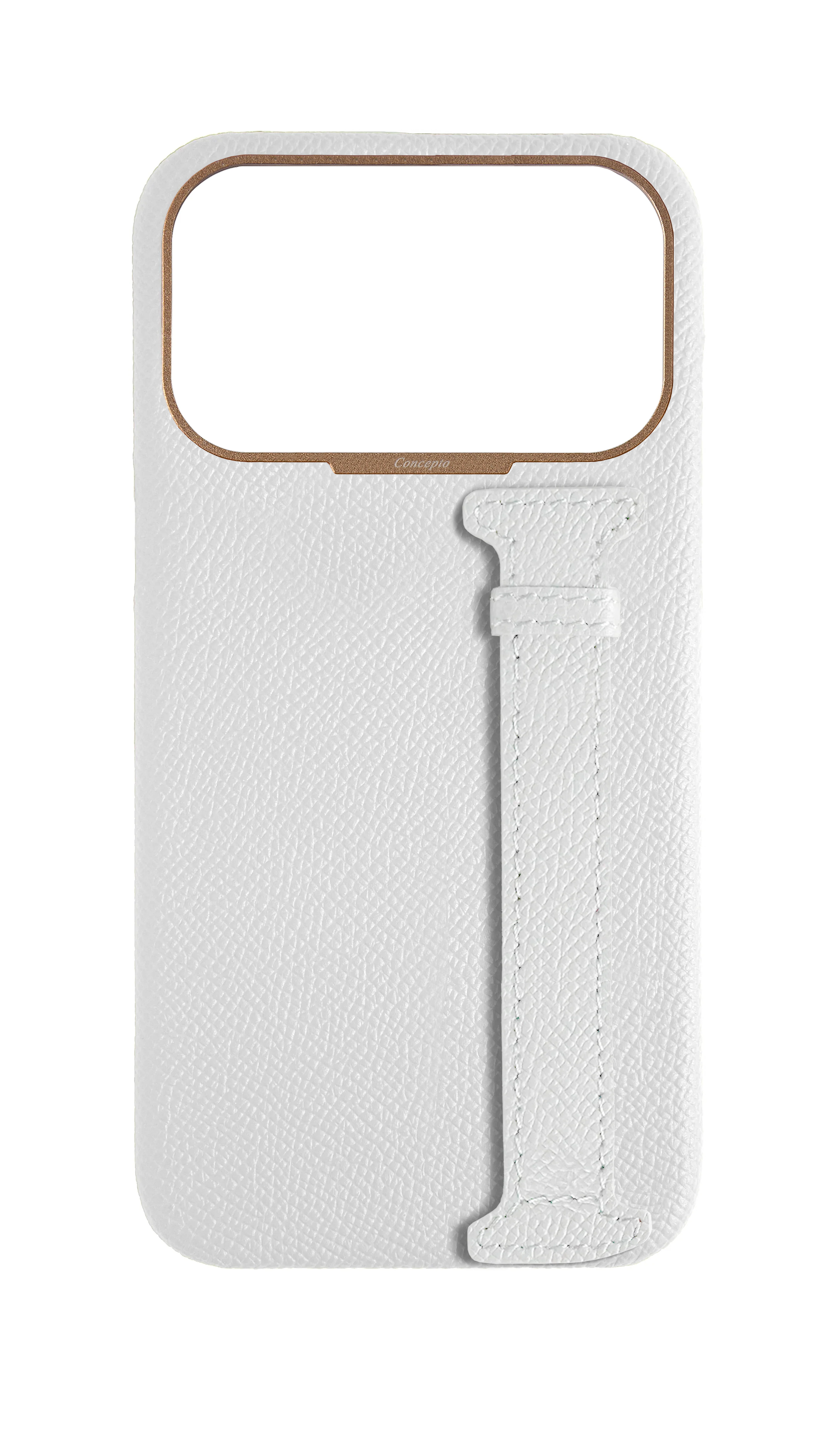 White Epsom Side Strap Case