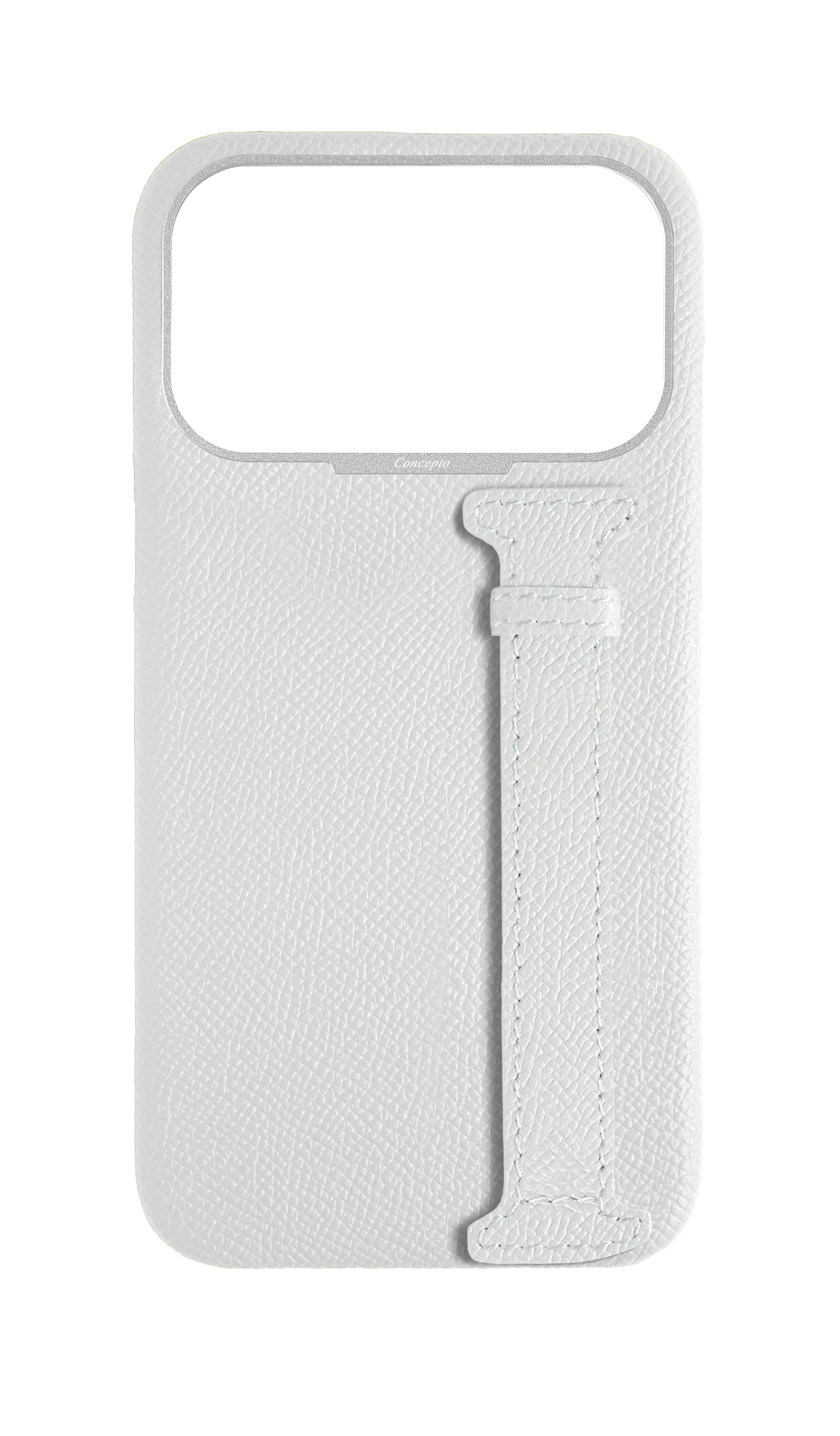 White Epsom Side Strap Case