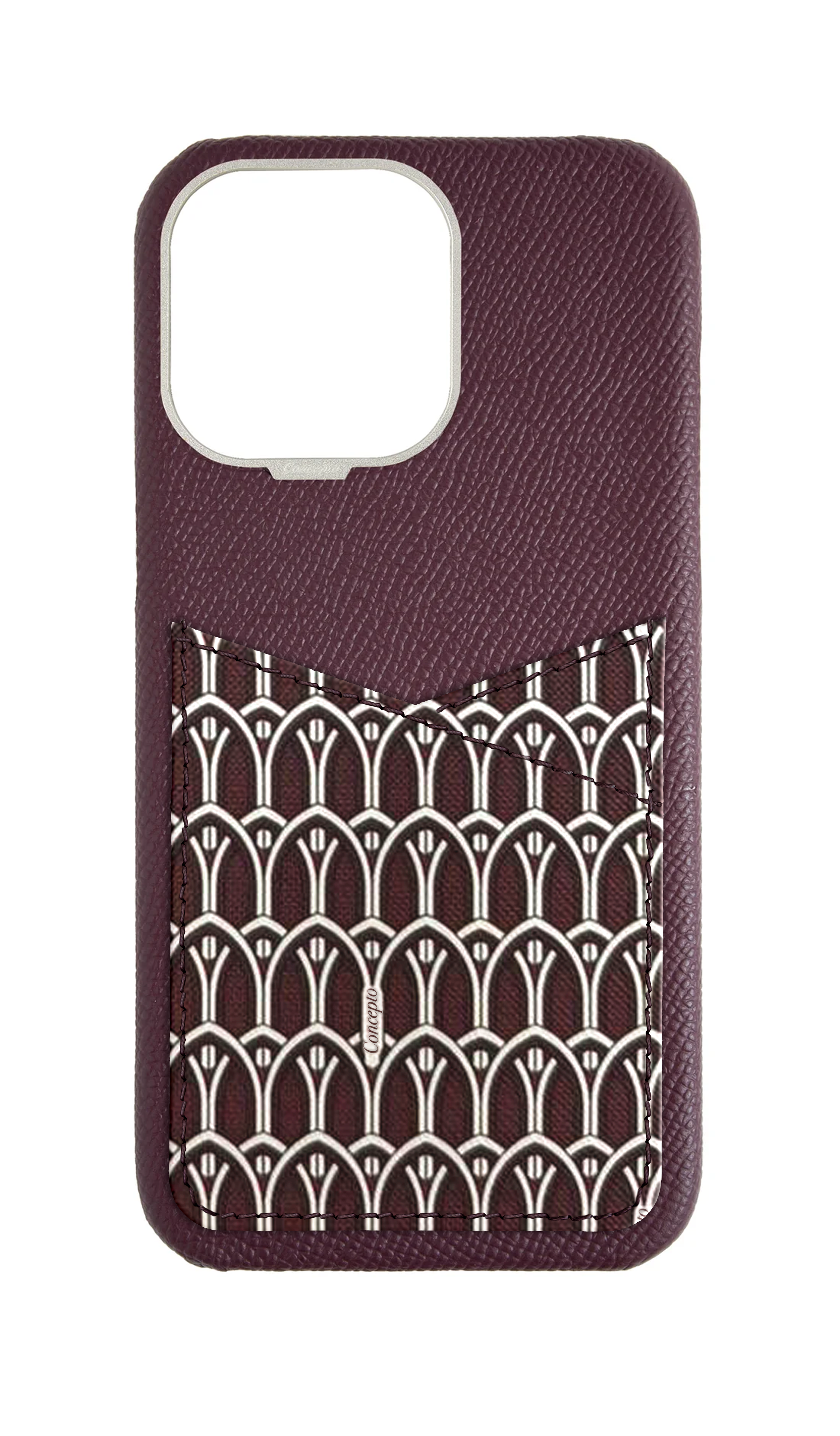 Maroon Monogram Pocket Case