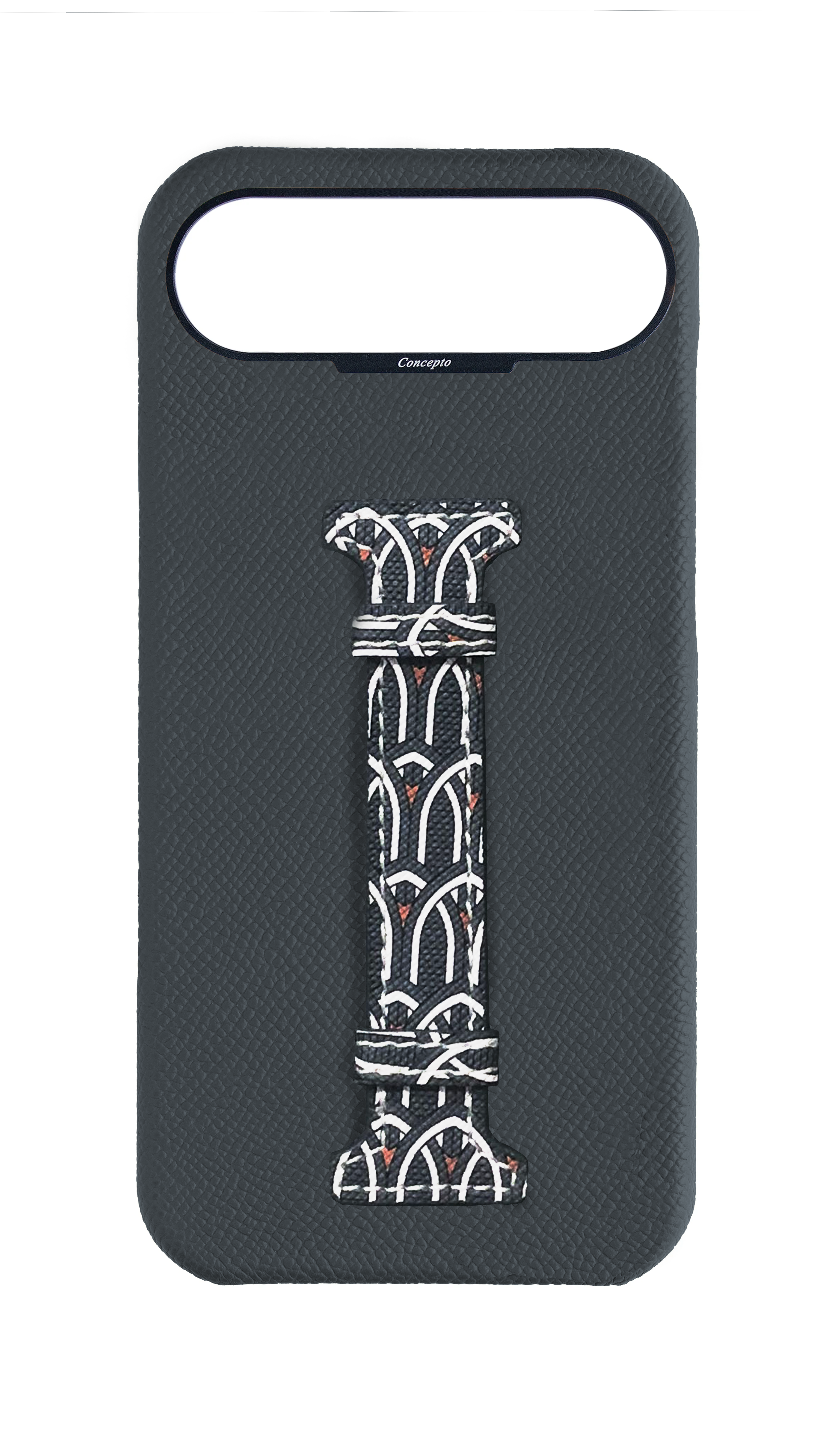 Grey Monogram Middle Strap Case