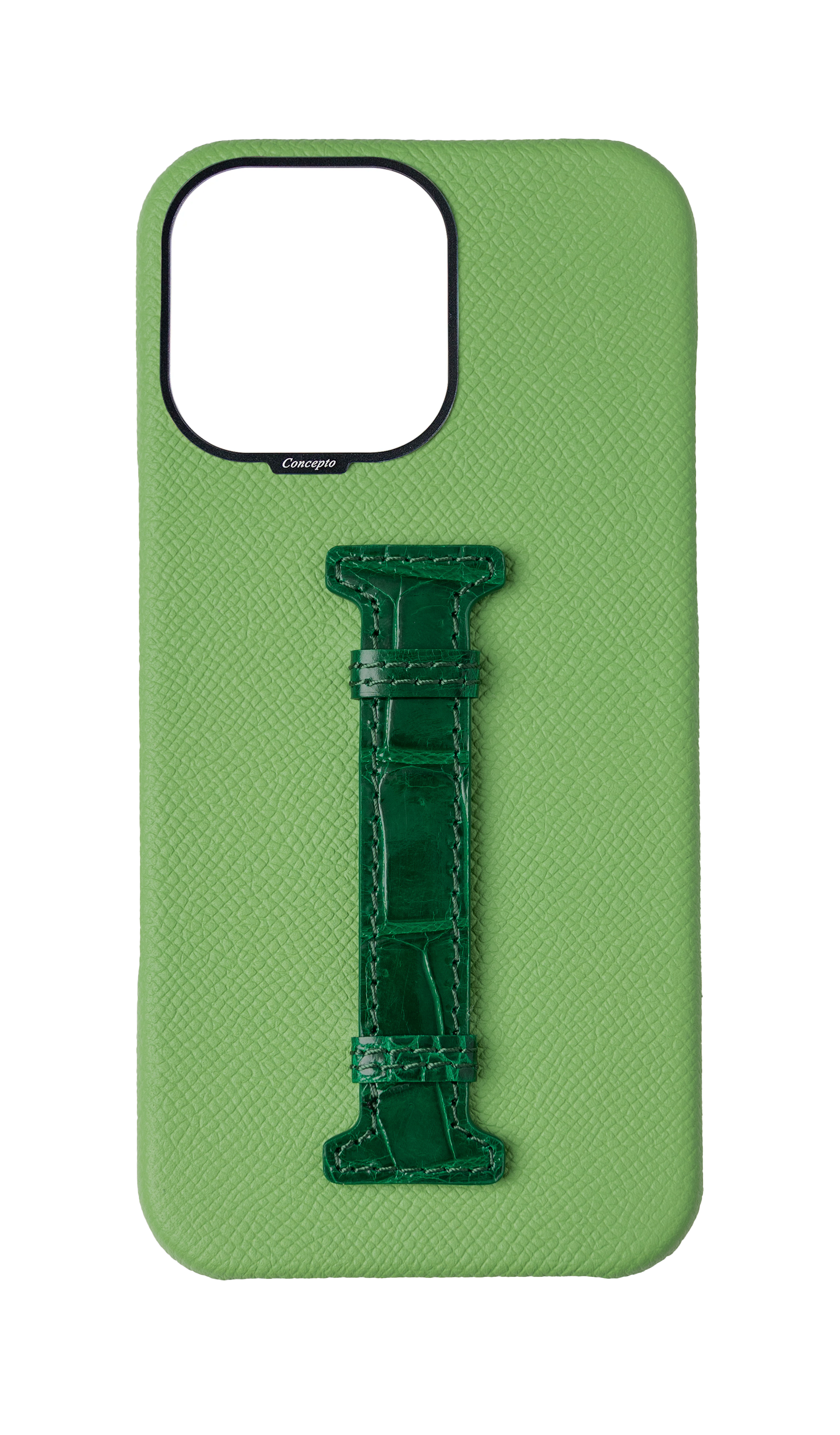 Leaf Green / Royal Green Exotic Crocodile Middle Strap Case
