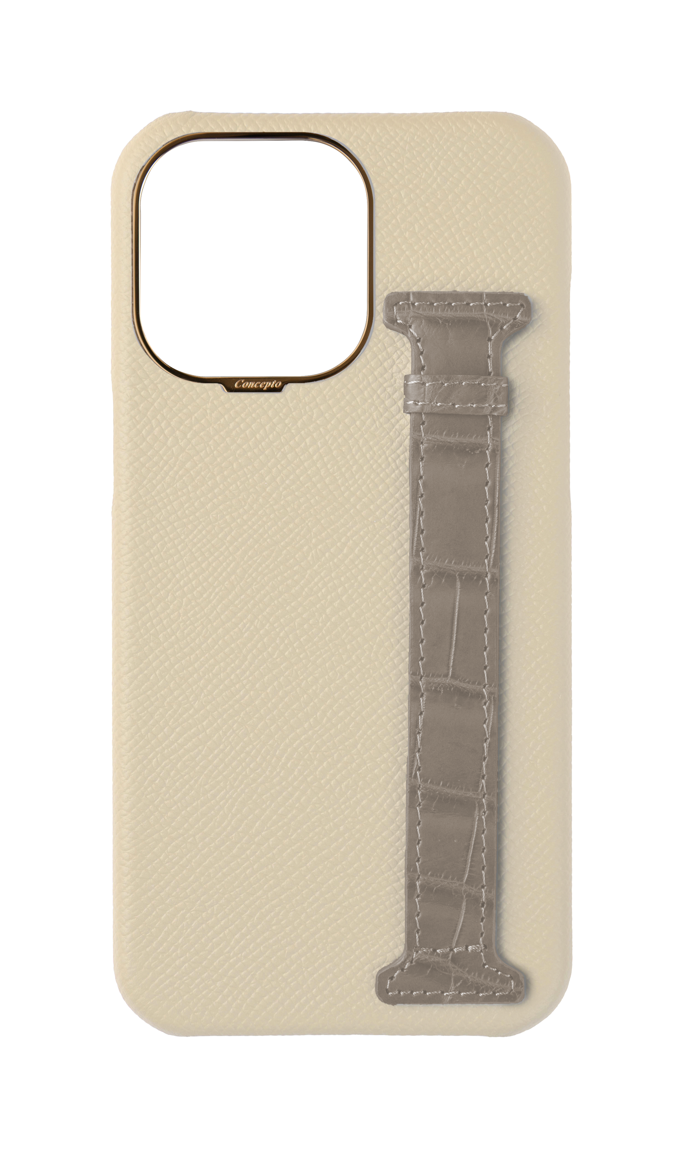 Stone / Grey Exotic Crocodile Side Strap Case