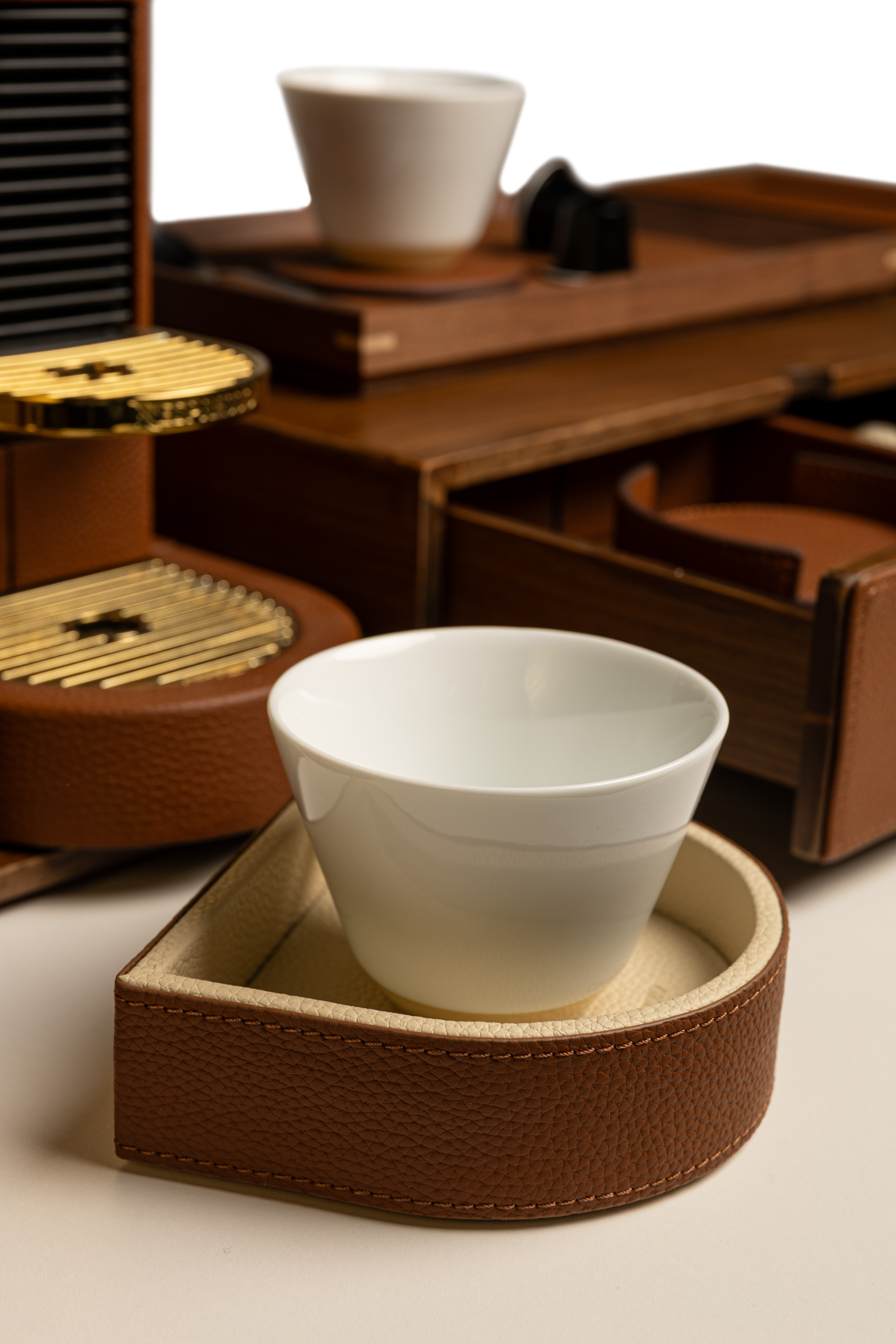 Tan Walnut Coffee Drawer