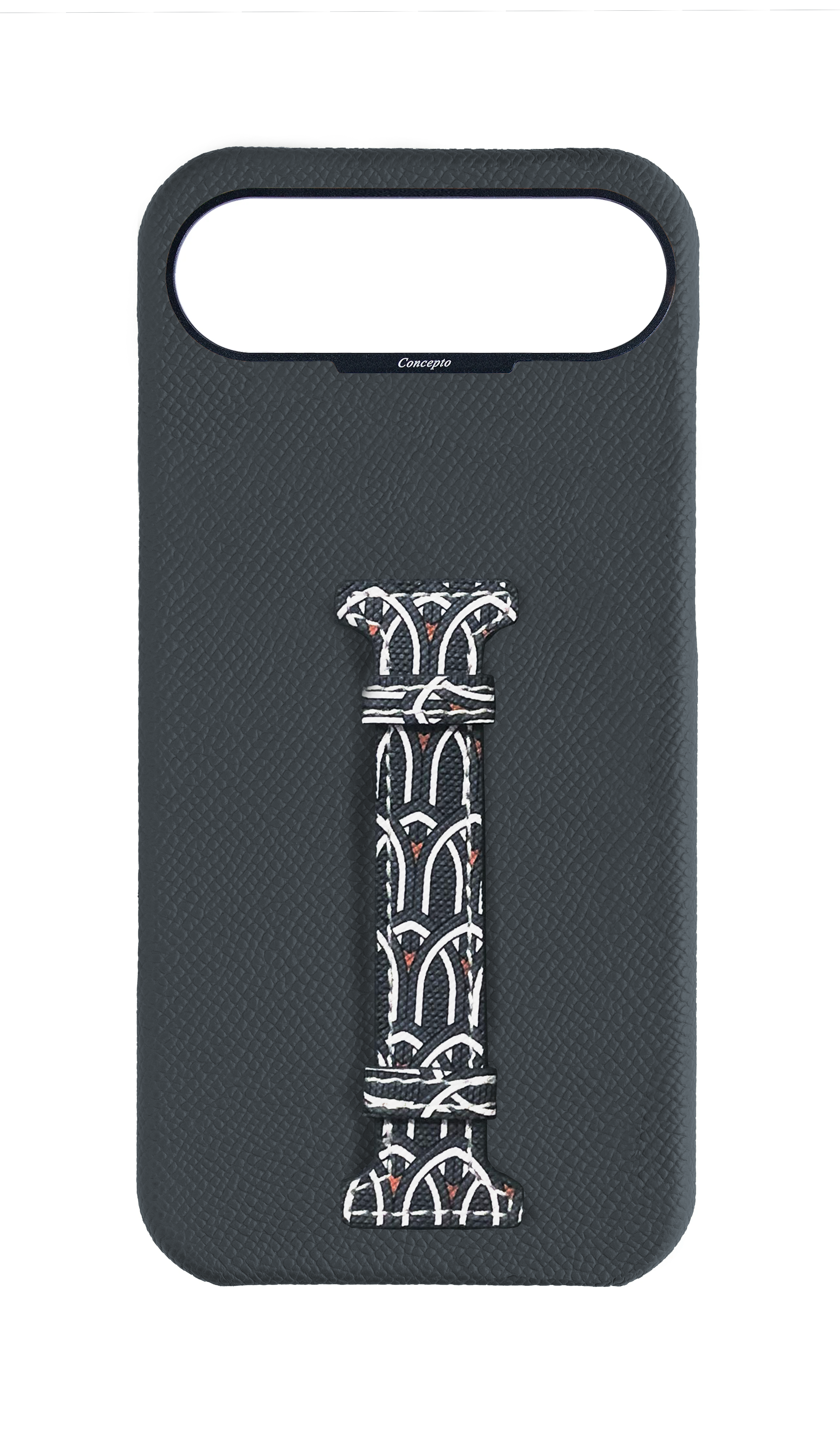 Grey Monogram Middle Strap Case