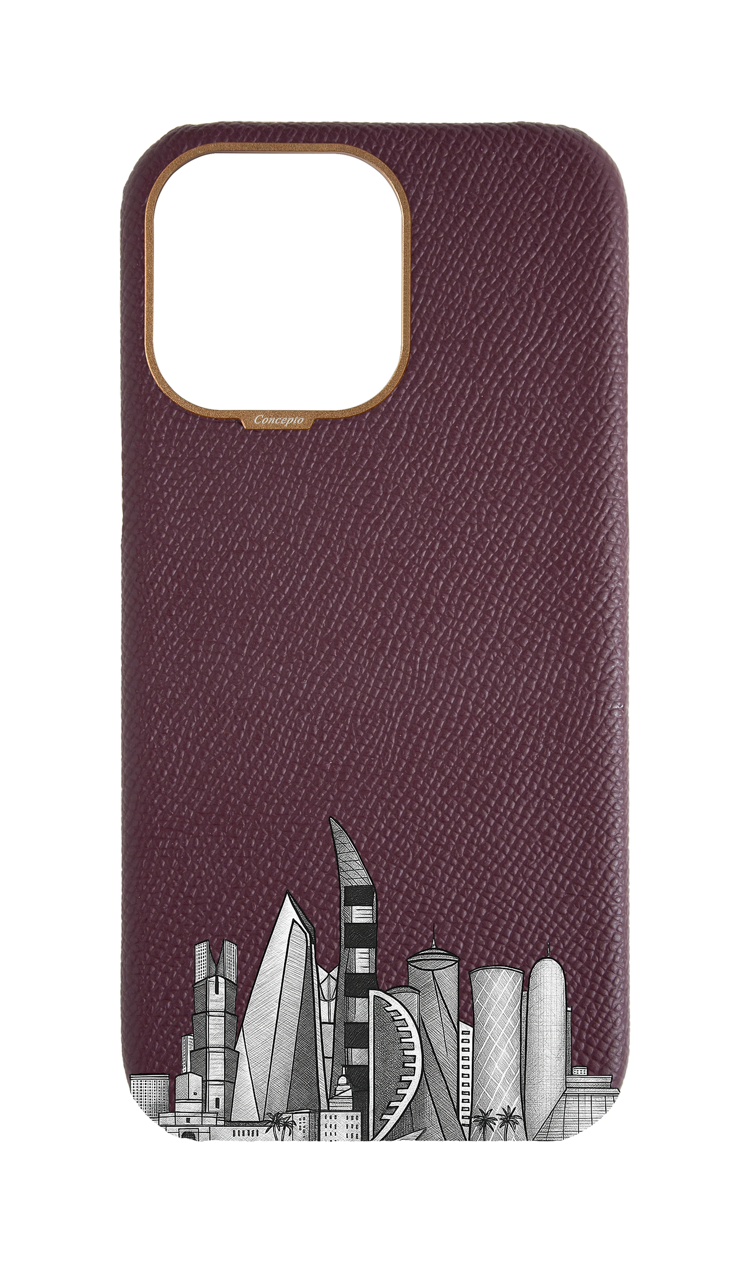 Maroon Strapless Case - Doha Skyline