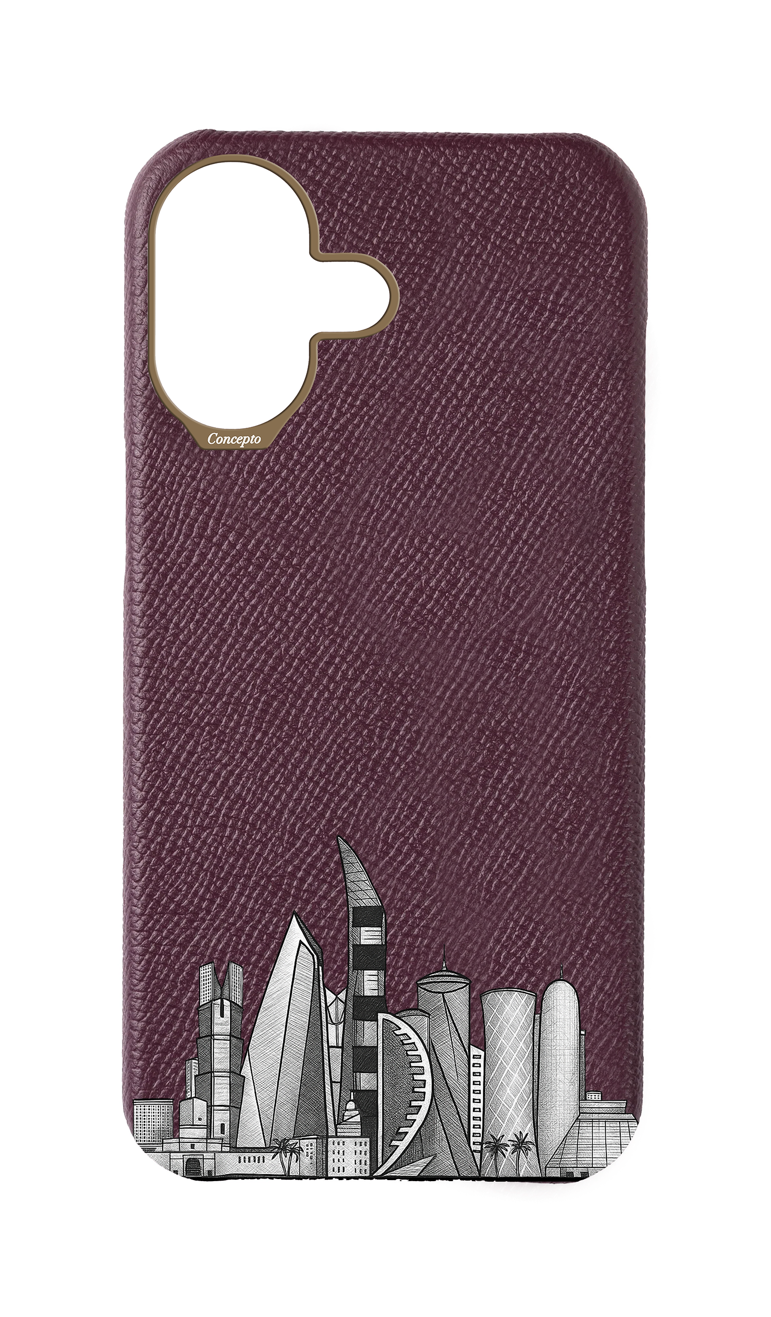 Maroon Strapless Case - Doha Skyline