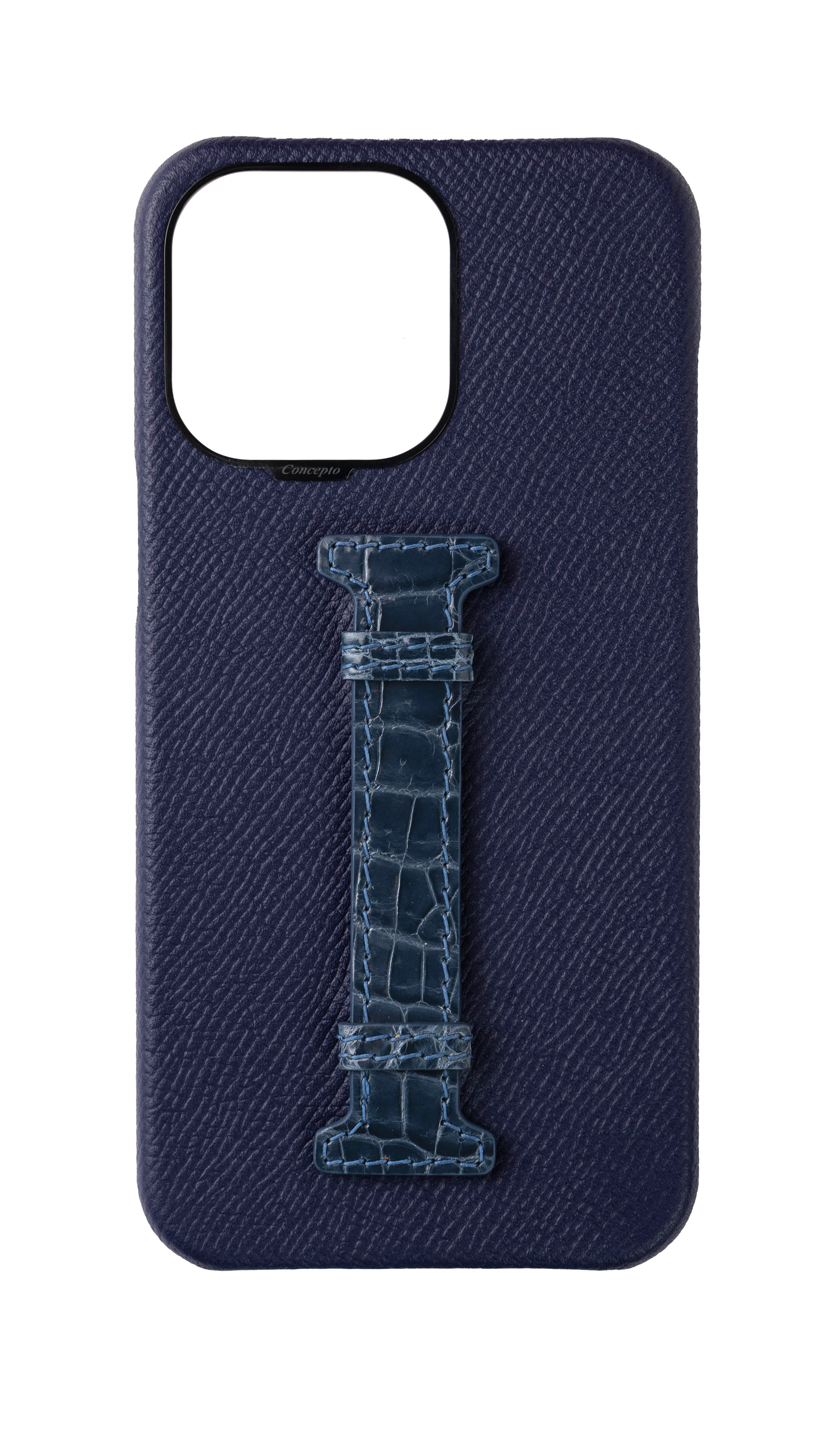Navy Exotic Crocodile Middle Strap Case