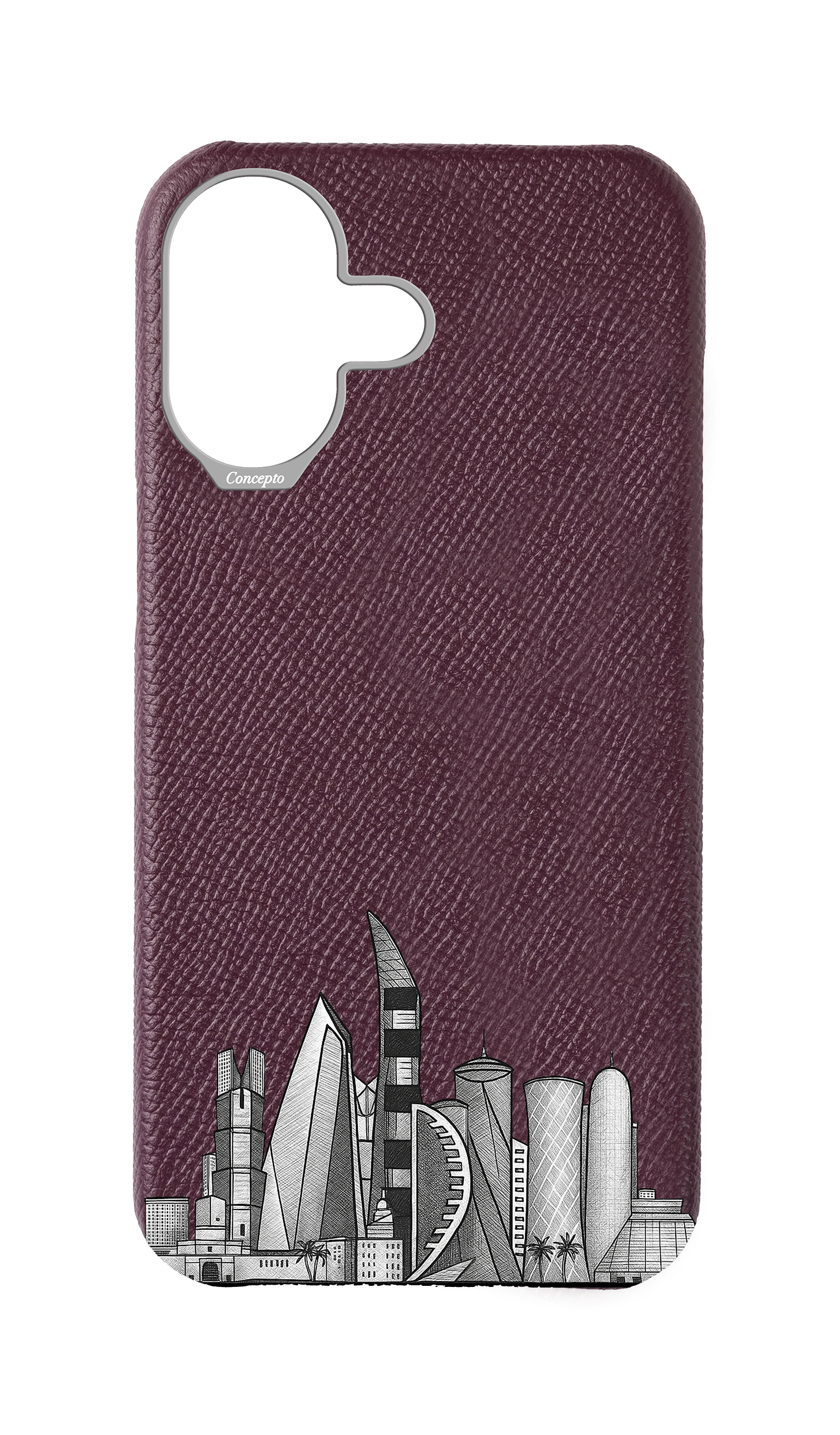 Maroon Strapless Case - Doha Skyline