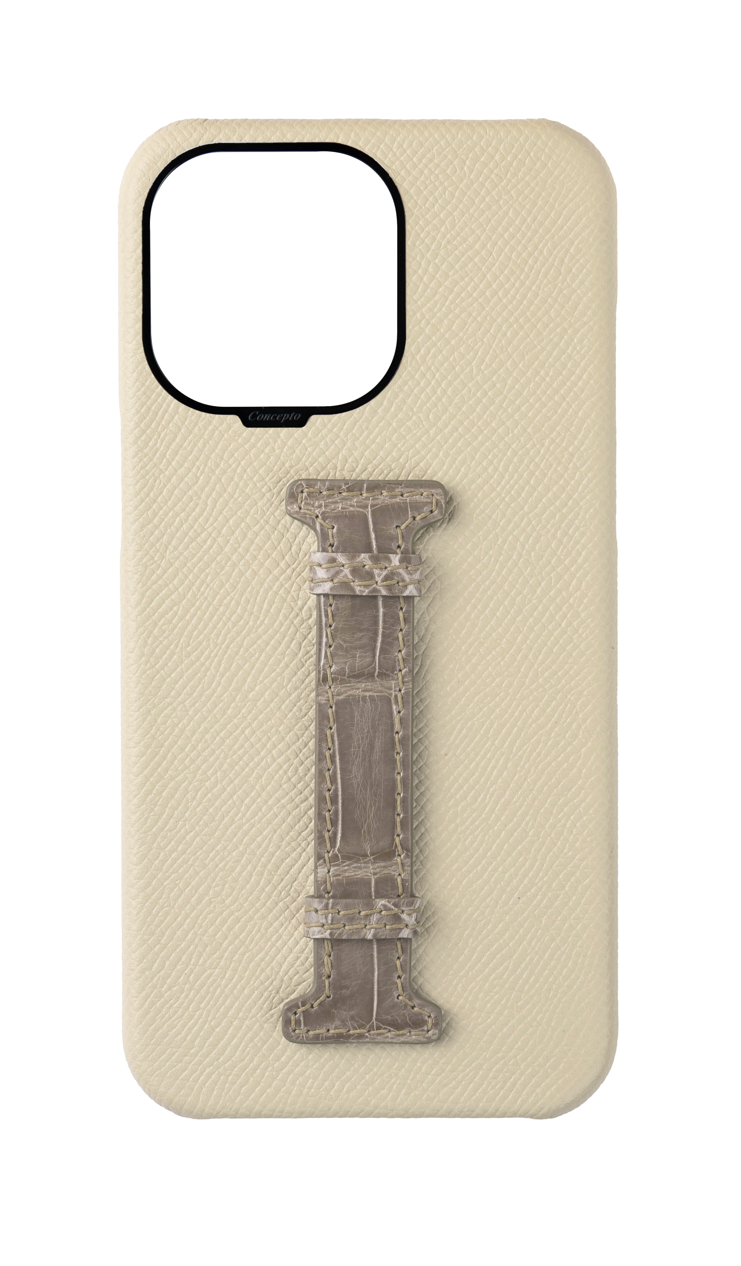 Stone / Grey Exotic Crocodile Middle Strap Case