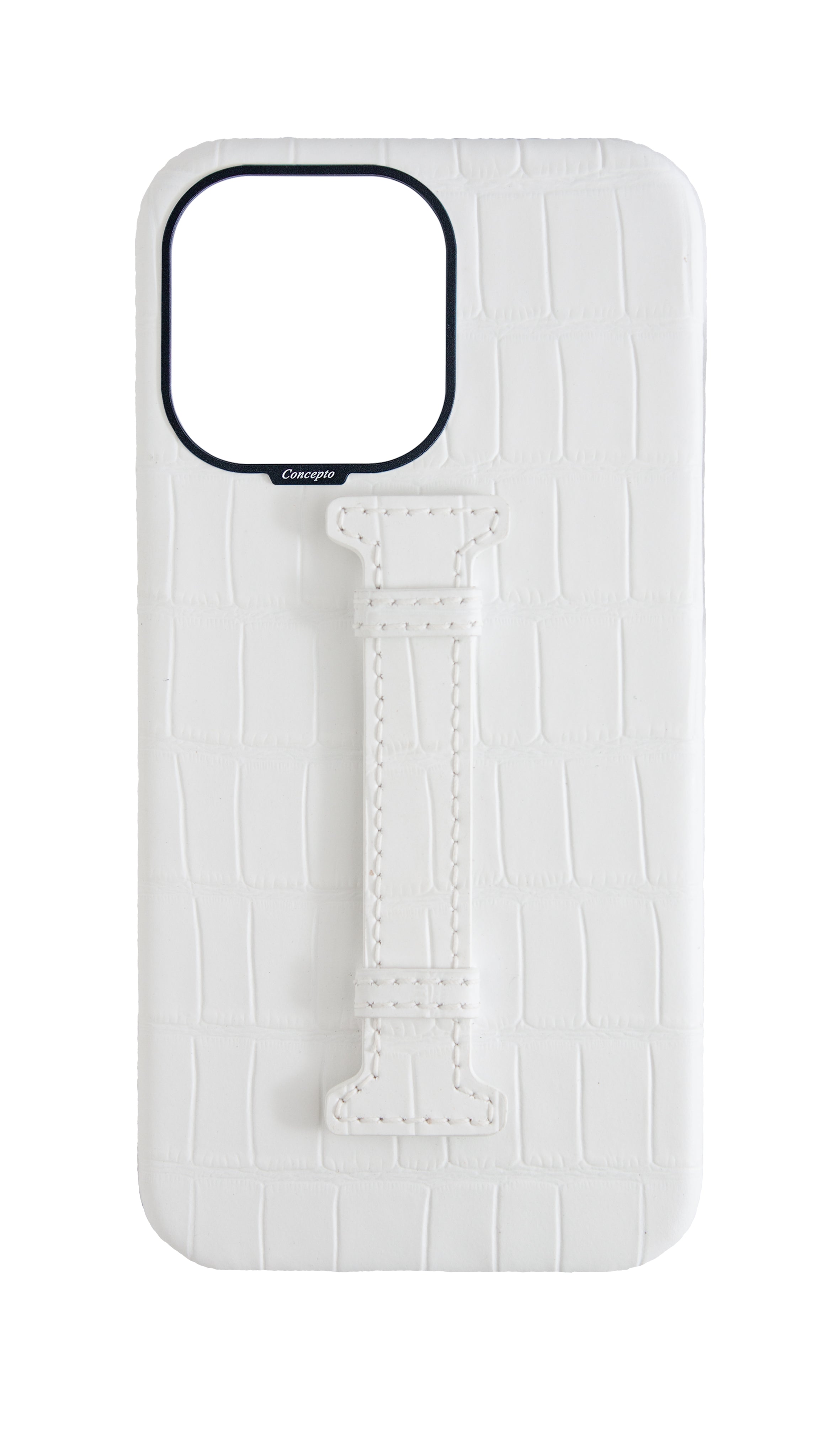 Matte White Embossed Crocodile Case