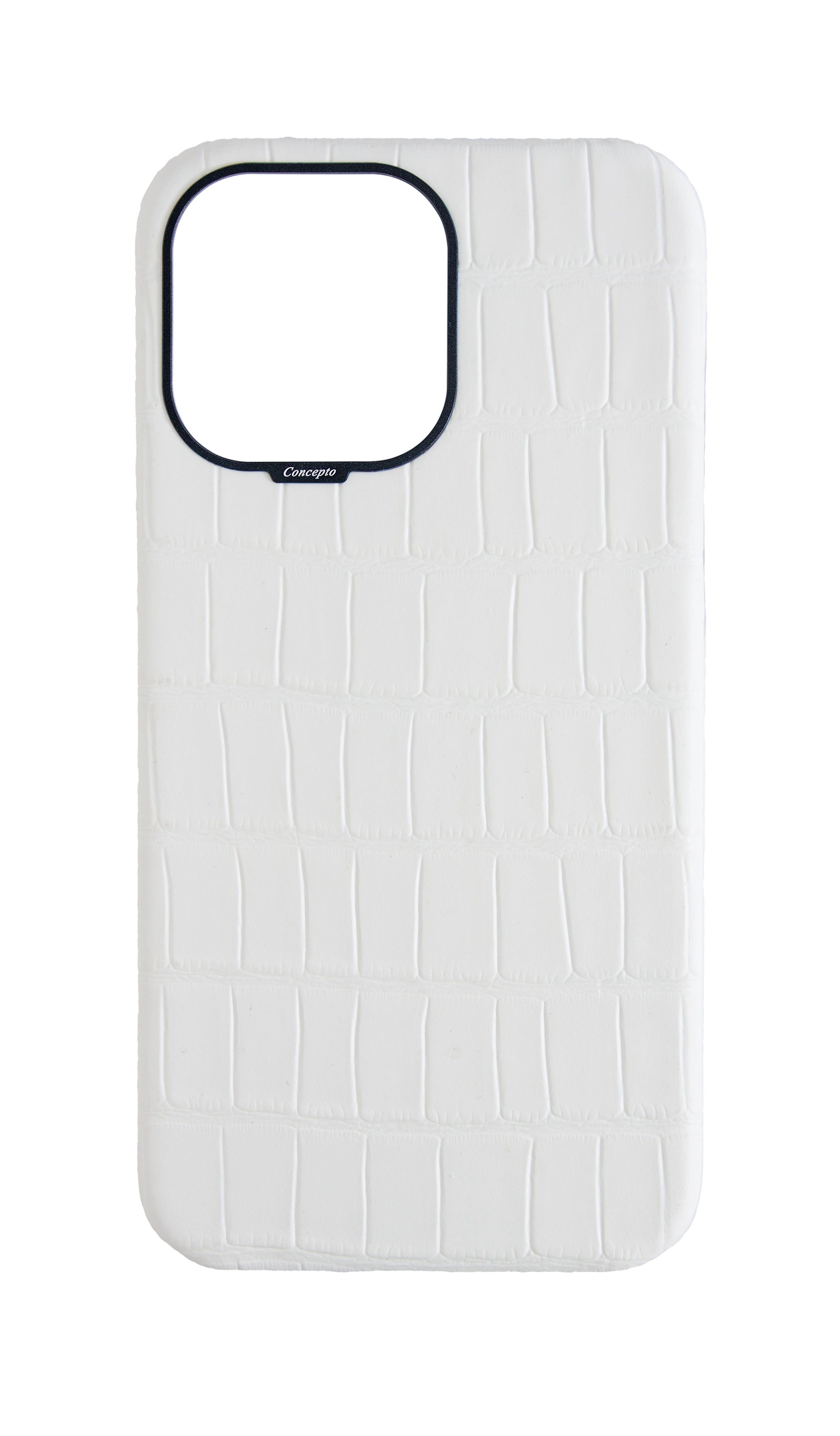 Matte White Strapless Embossed Crocodile Case