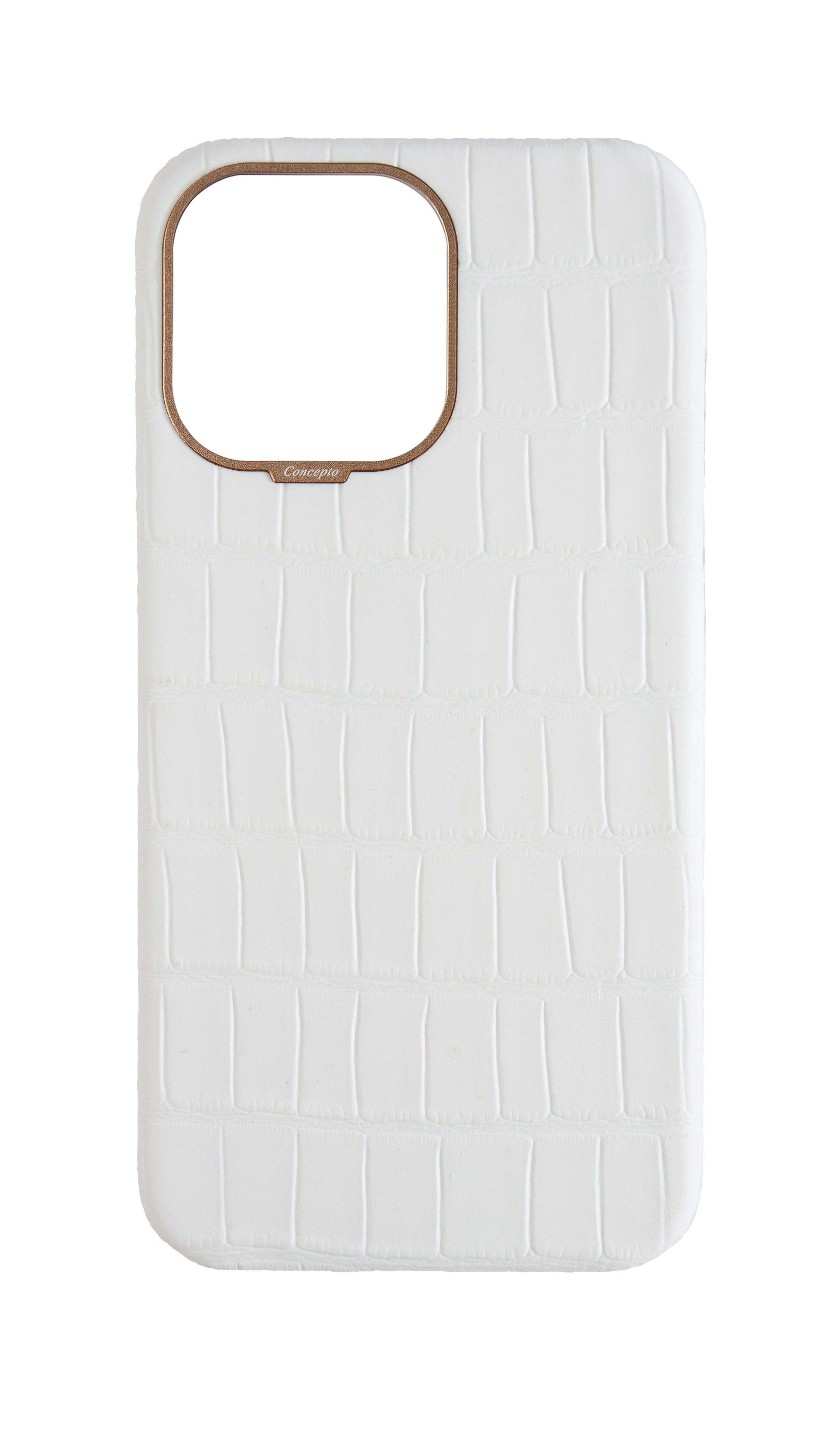 Matte White Strapless Embossed Crocodile Case