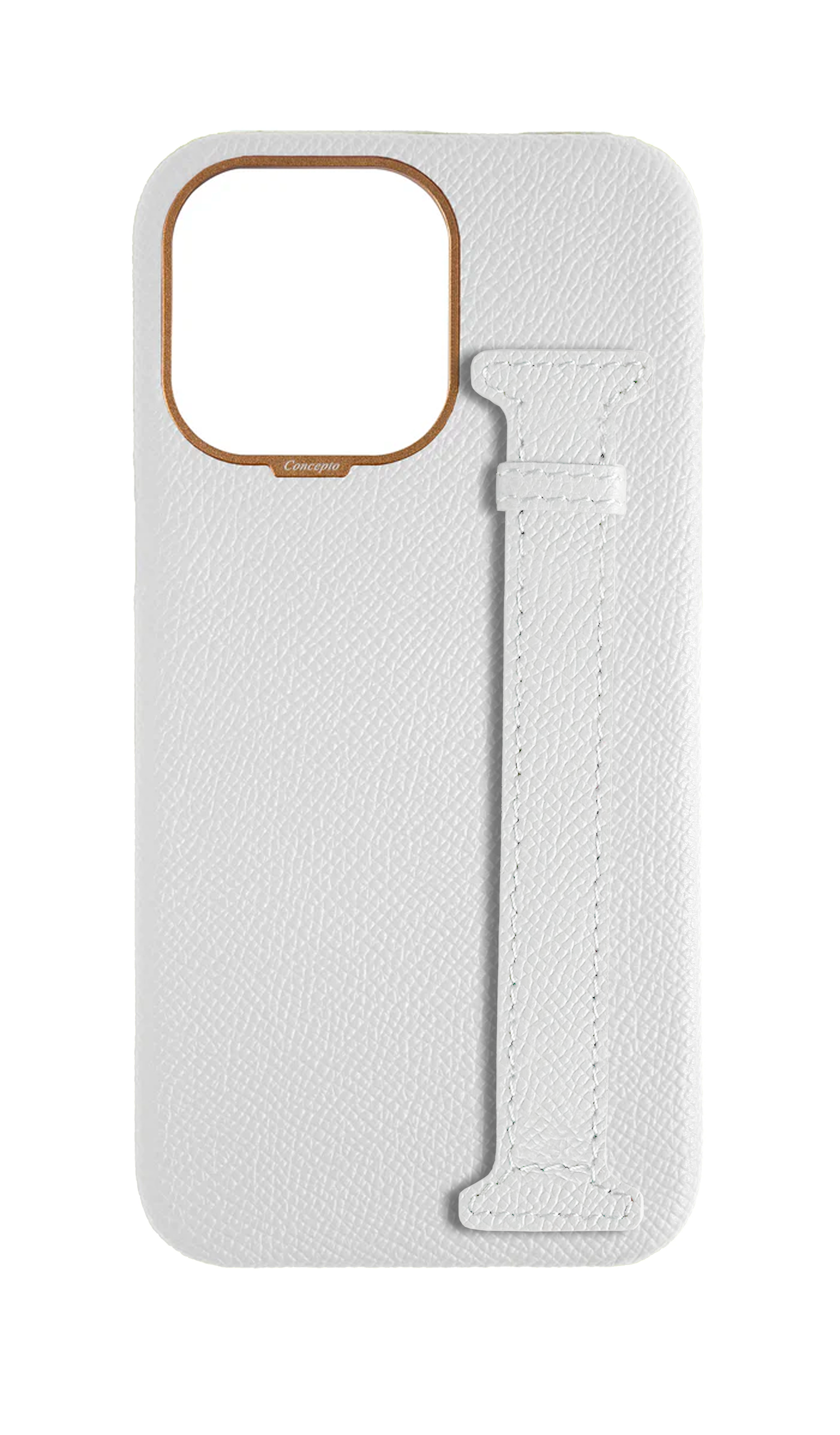 White Epsom Side Strap Case