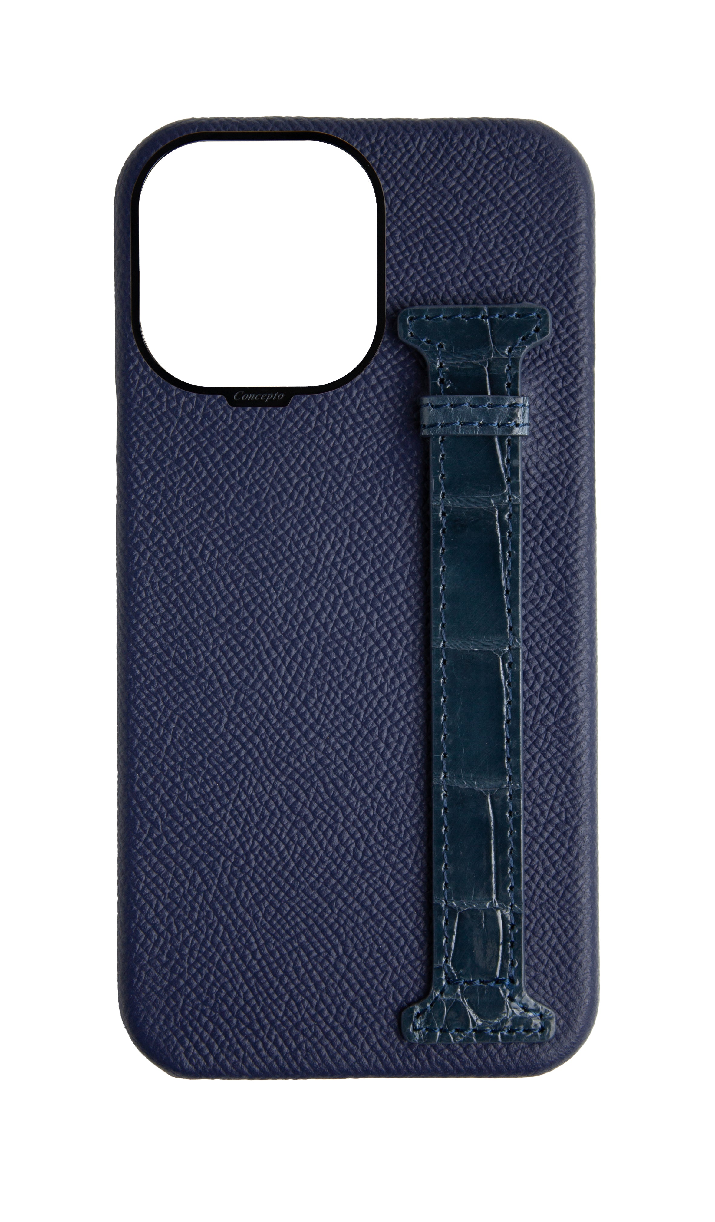 Navy Exotic Crocodile Side Strap Case