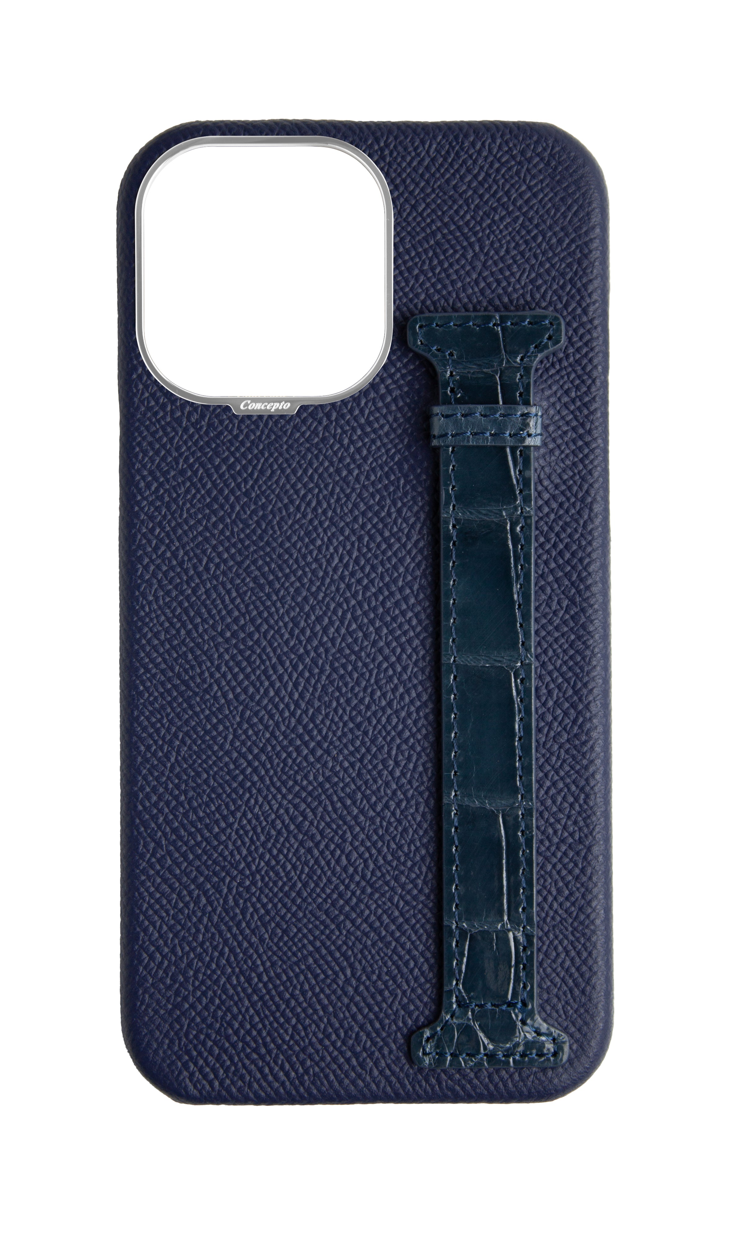 Navy Exotic Crocodile Side Strap Case