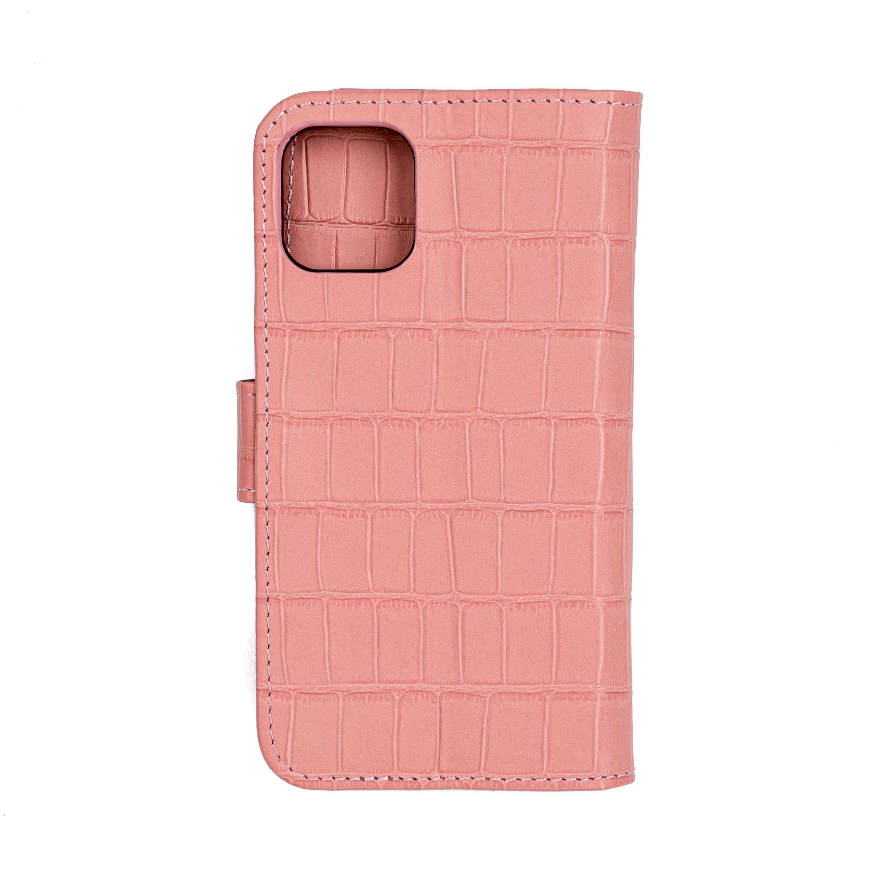 Matte Pink Embossed Flip Crocodile Case