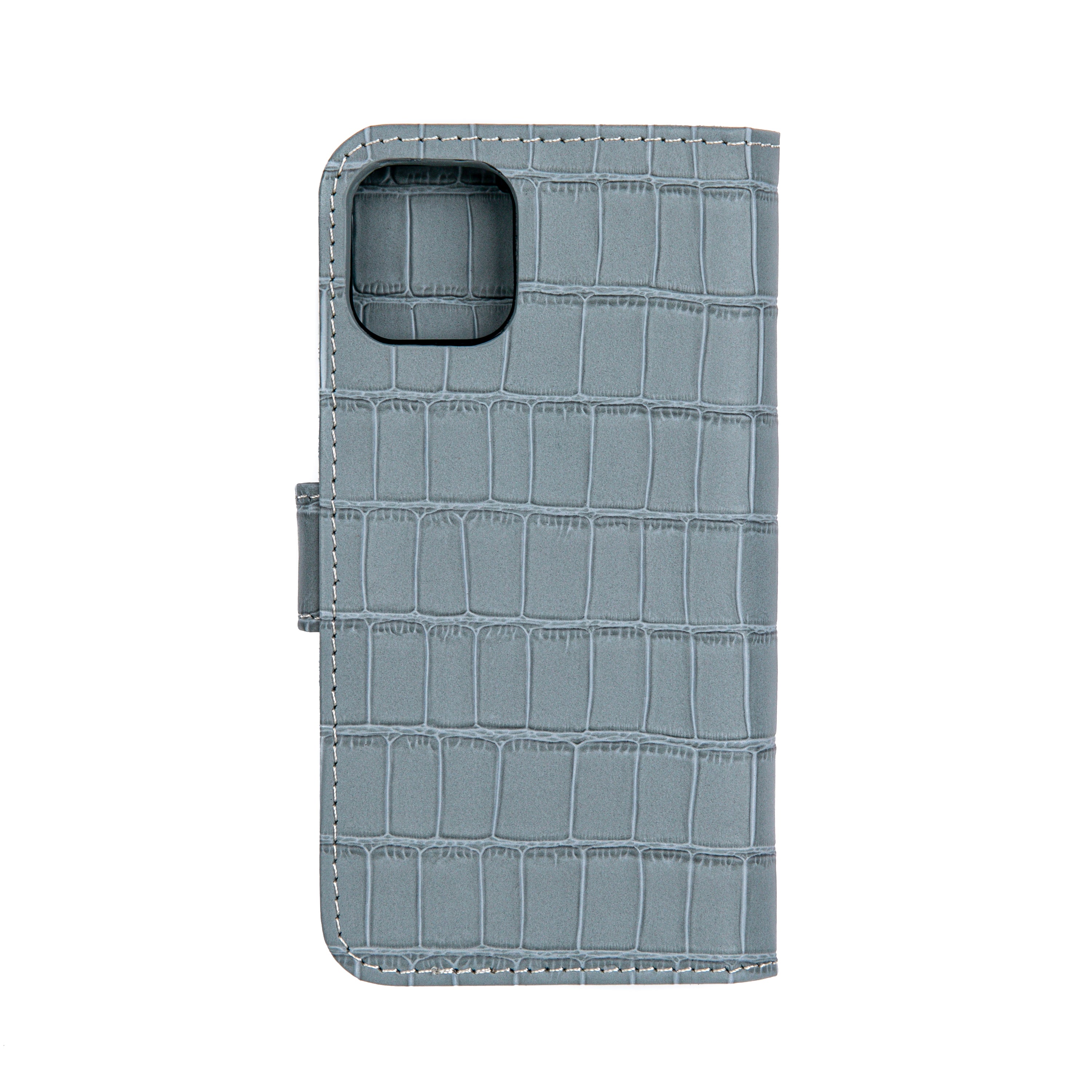 Matte Grey Embossed Flip Crocodile Case