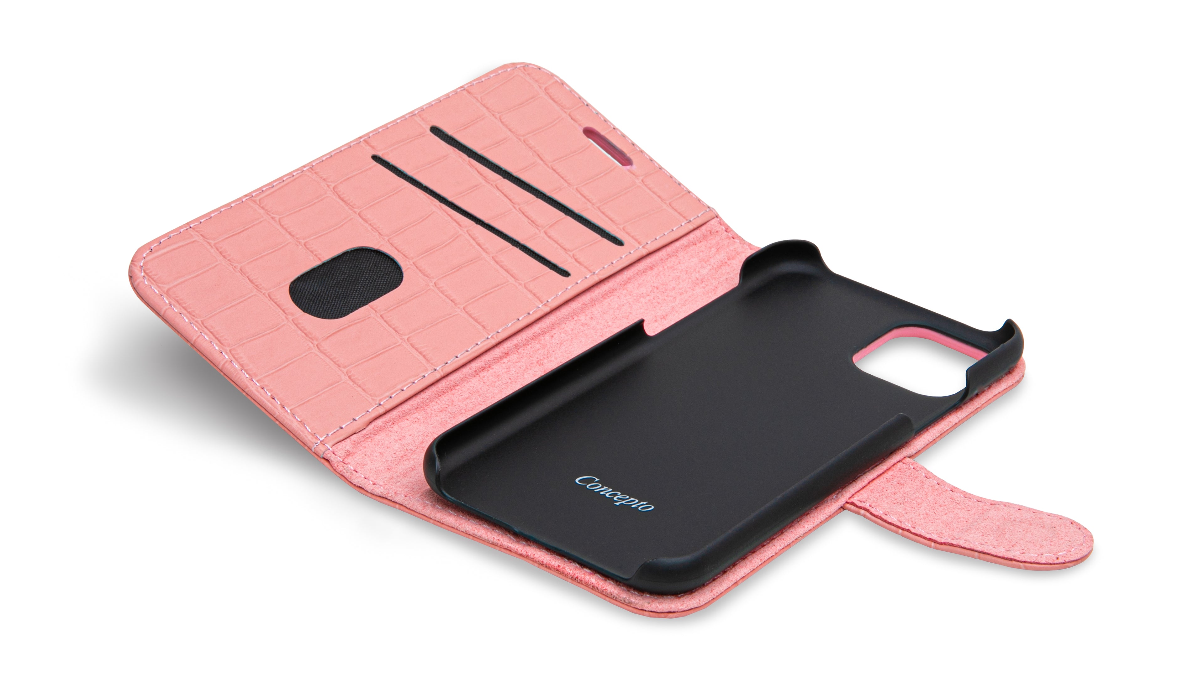 Matte Pink Embossed Flip Crocodile Case