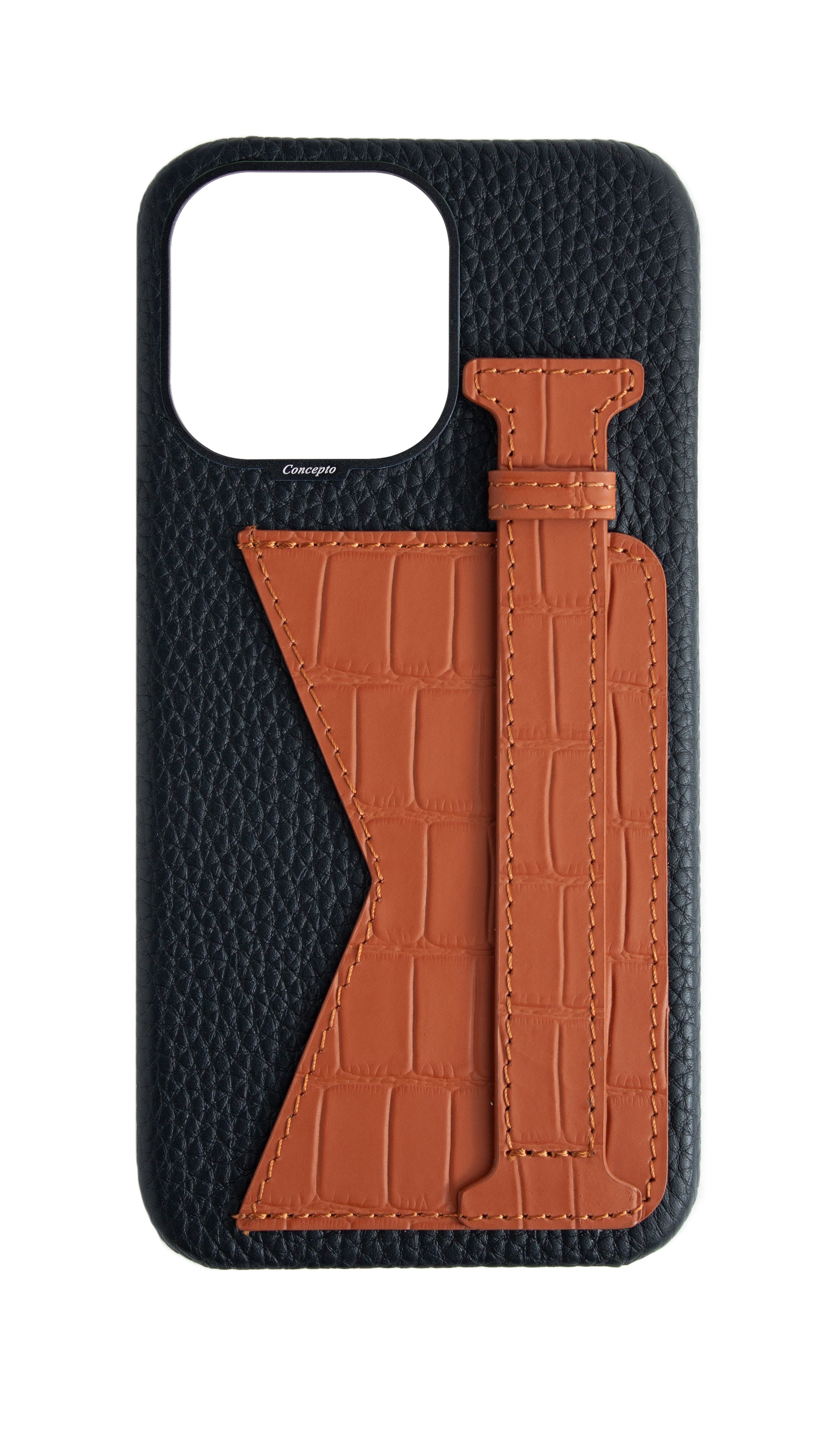 Matte Camel Brown Embossed Duo Crocodile Case