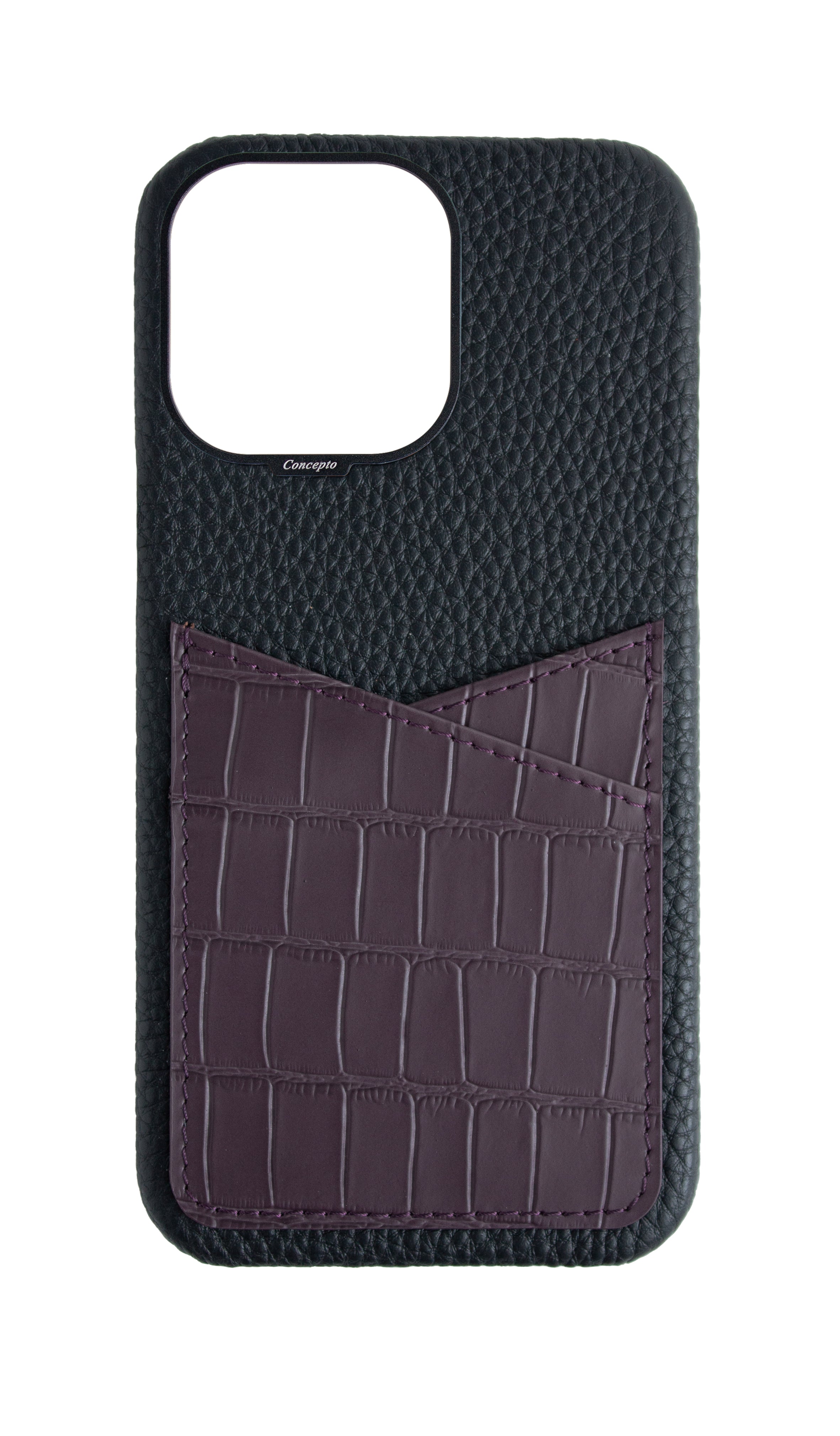 Matte Deep Purple Embossed Pocket Crocodile Case