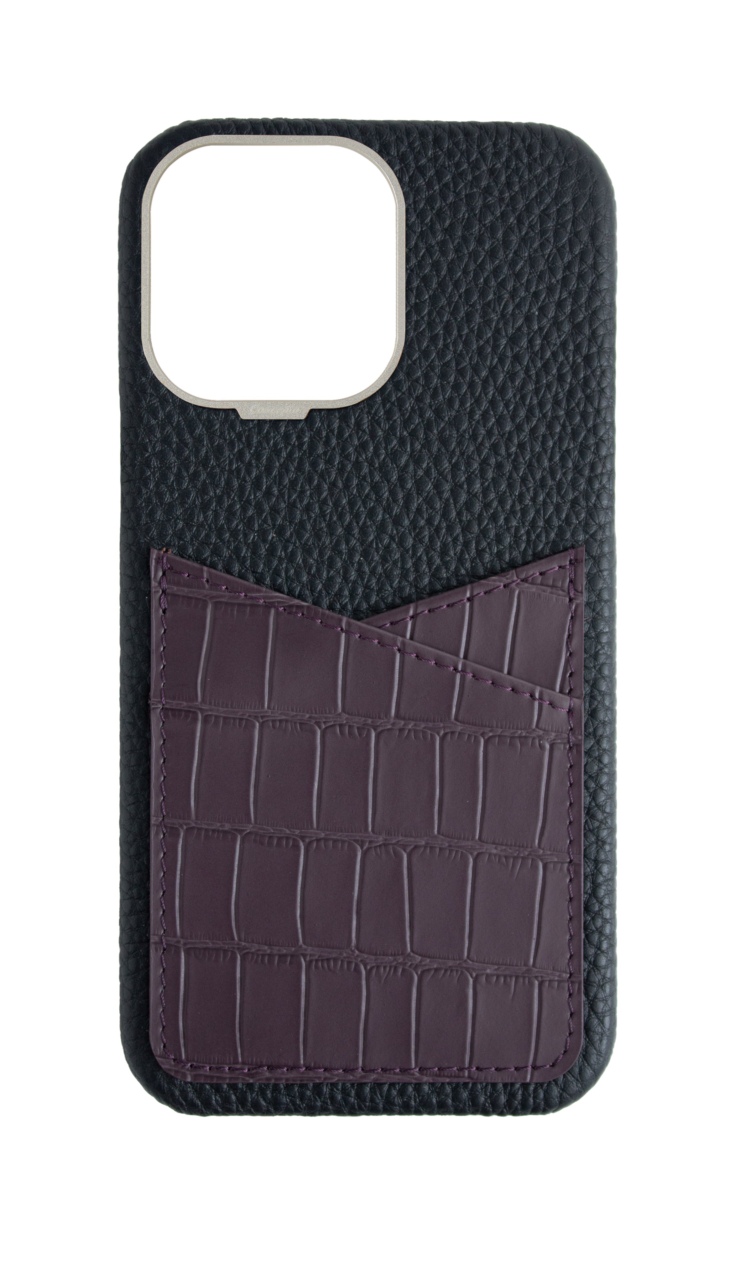 Matte Deep Purple Embossed Pocket Crocodile Case