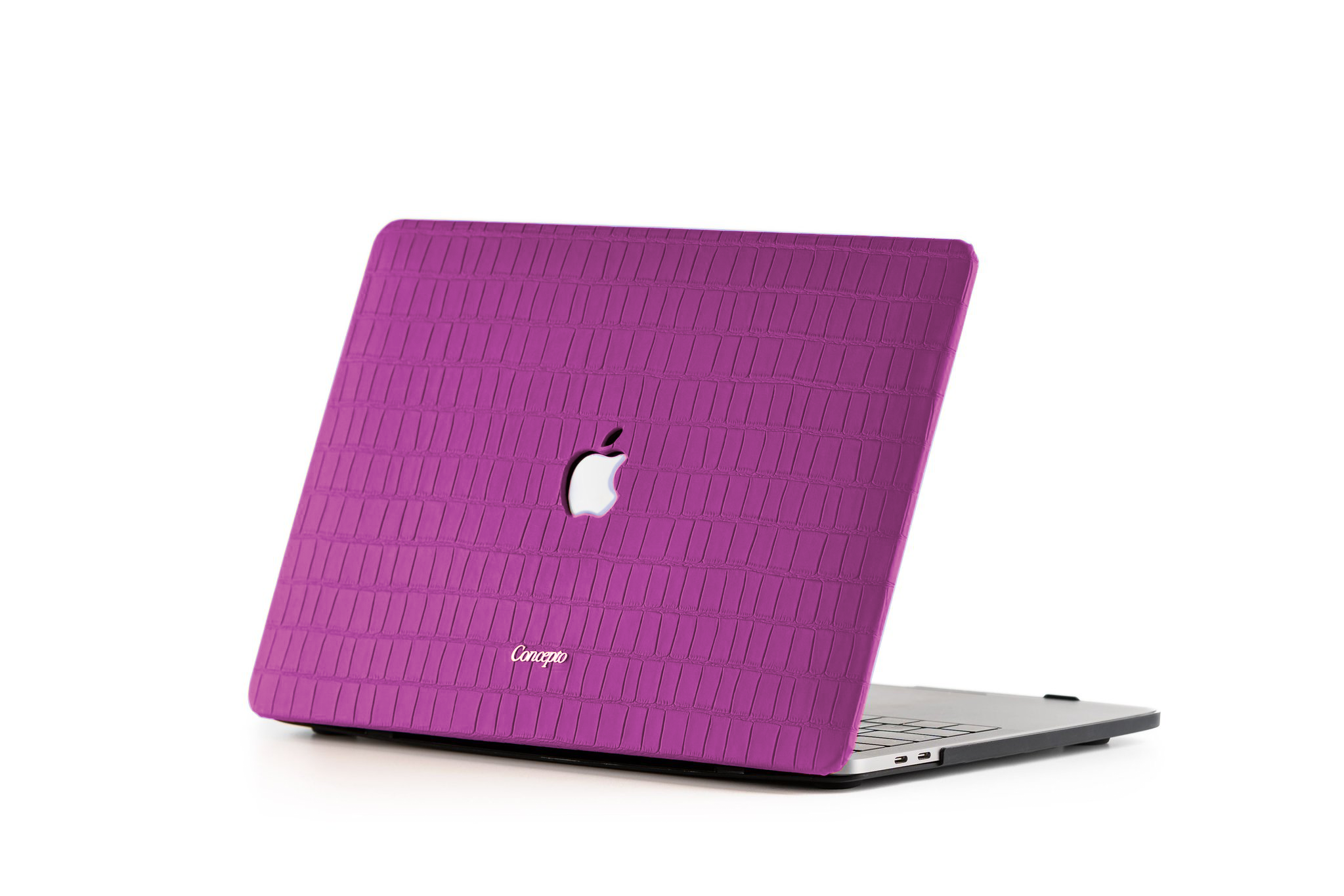 Fuchsia Pink Embossed Crocodile Macbook Case