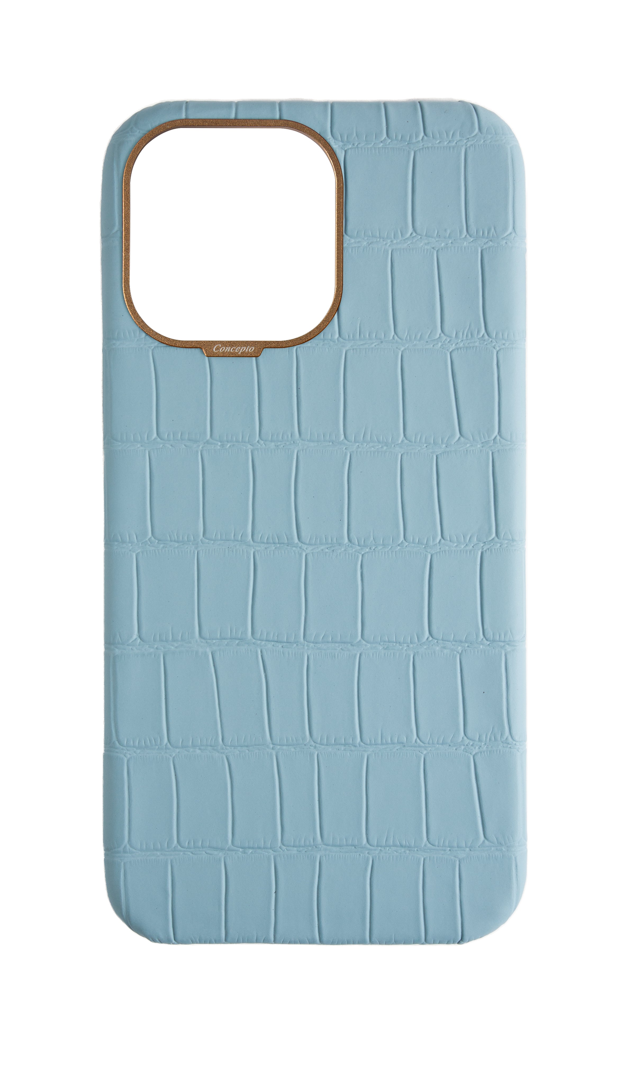 Matte Light Blue Strapless Embossed Crocodile Case