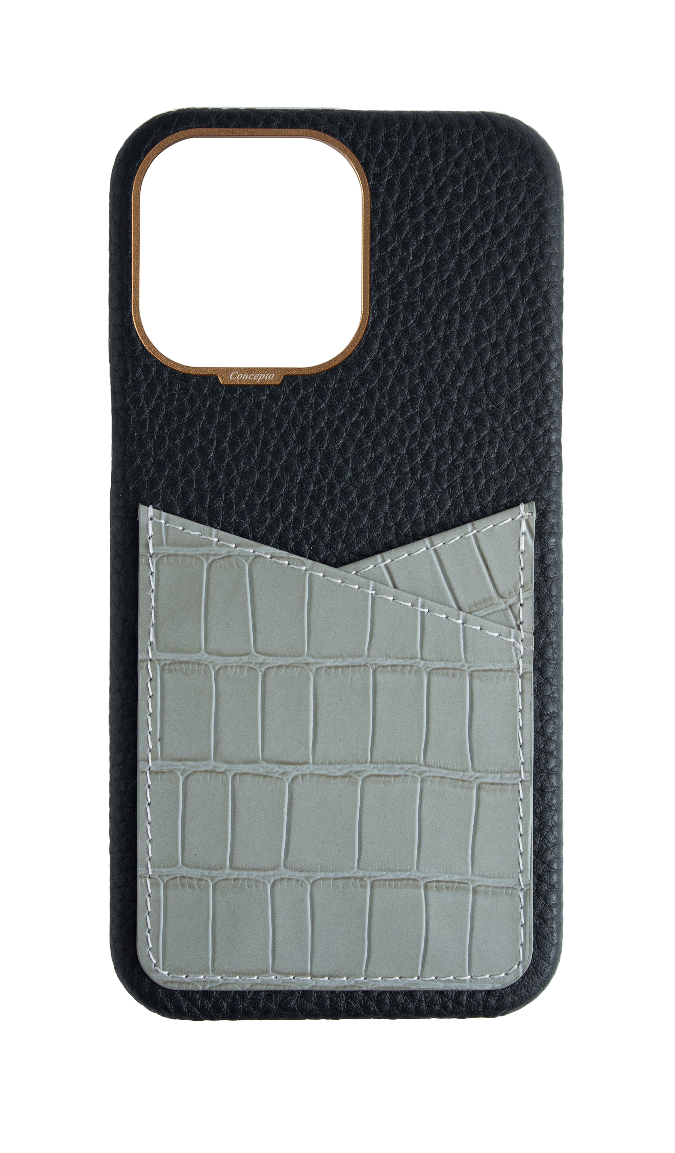 Matte Grey Embossed Pocket Crocodile Case