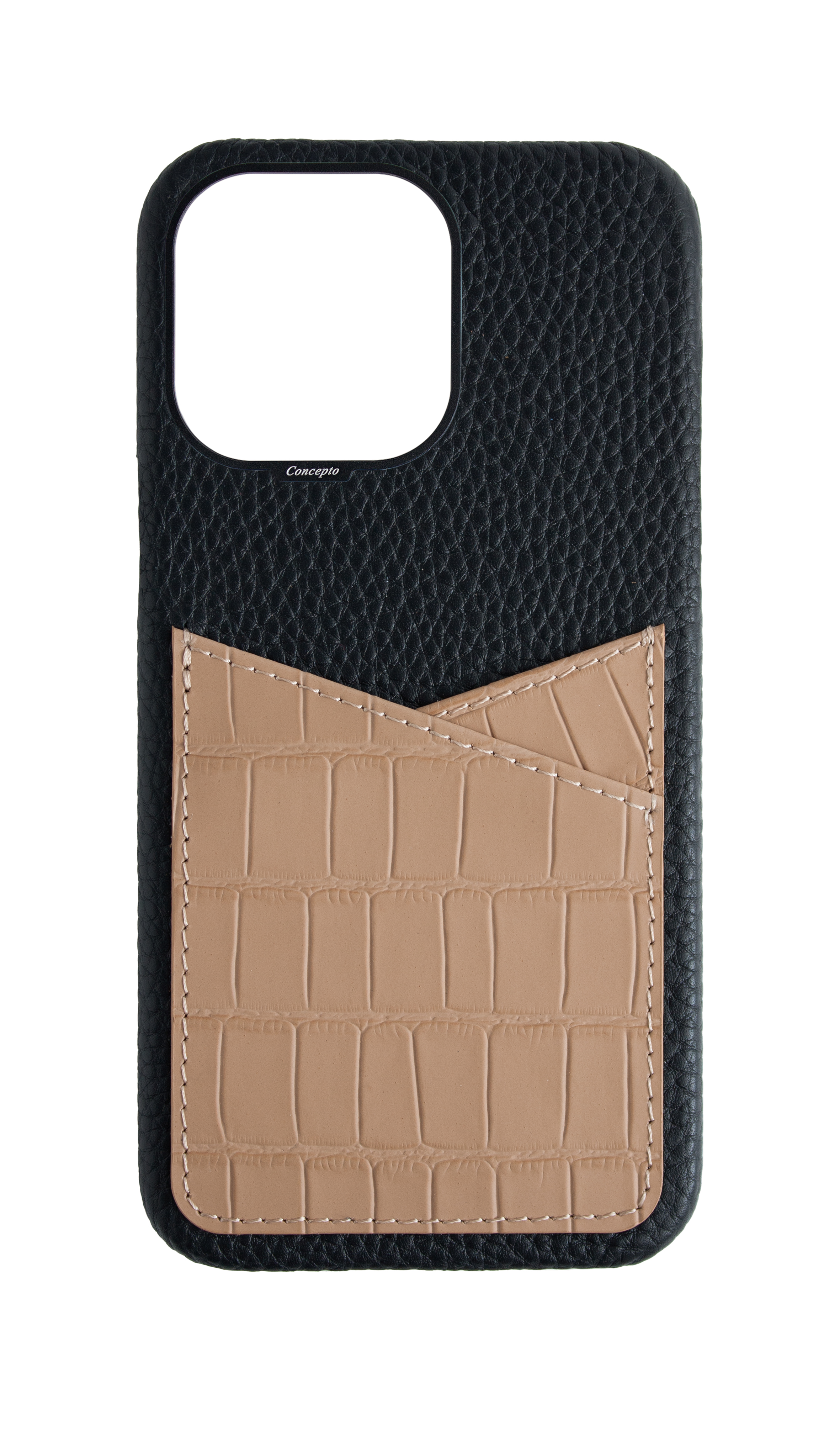 Matte Nude Embossed Pocket Crocodile Case