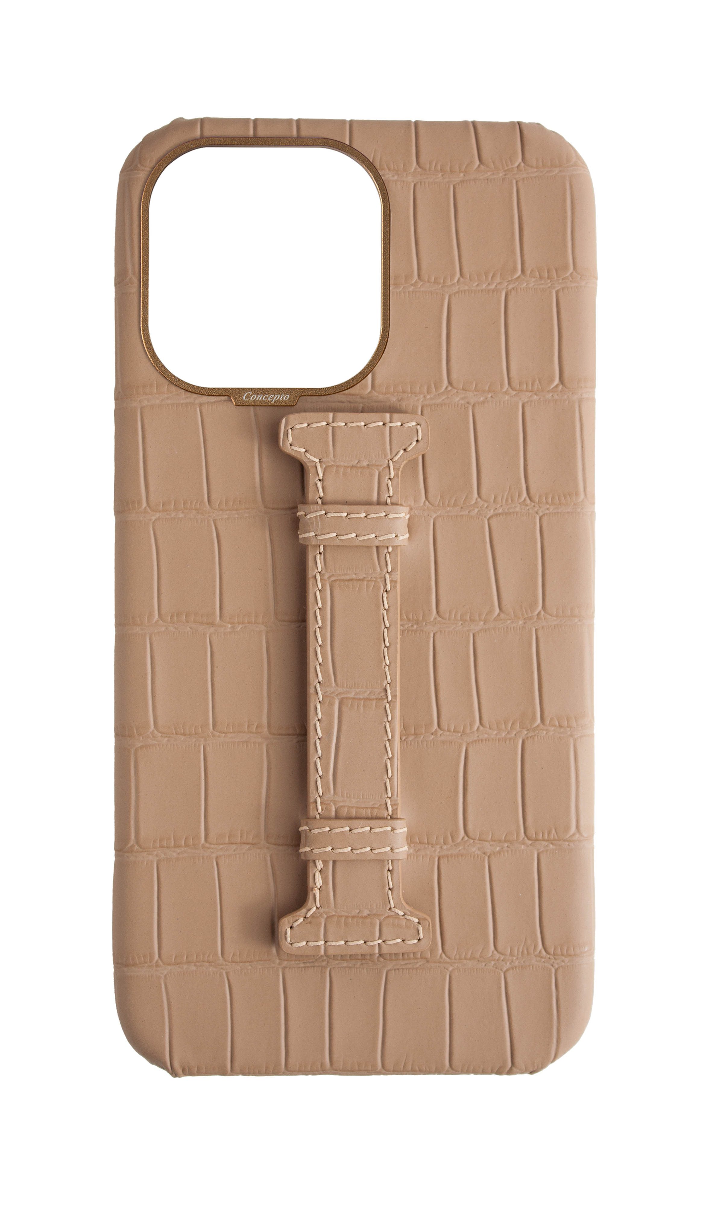 Matte Nude Embossed Crocodile Case