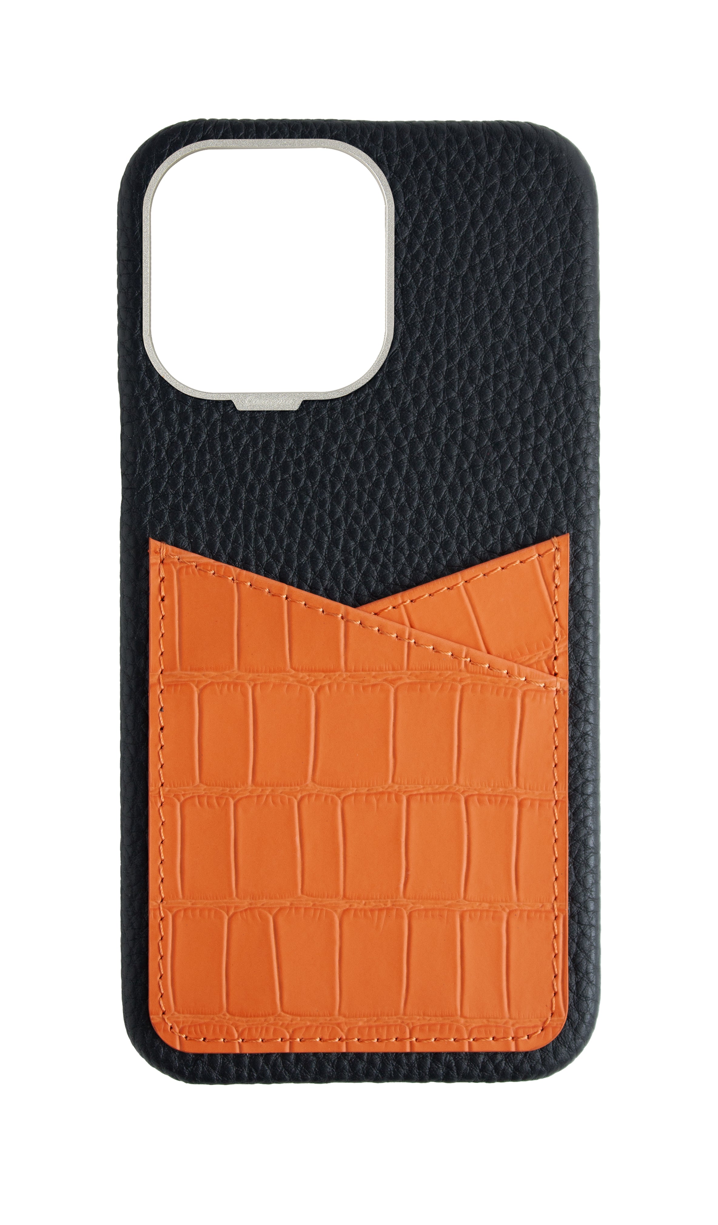 Matte Orange Embossed Pocket Crocodile Case
